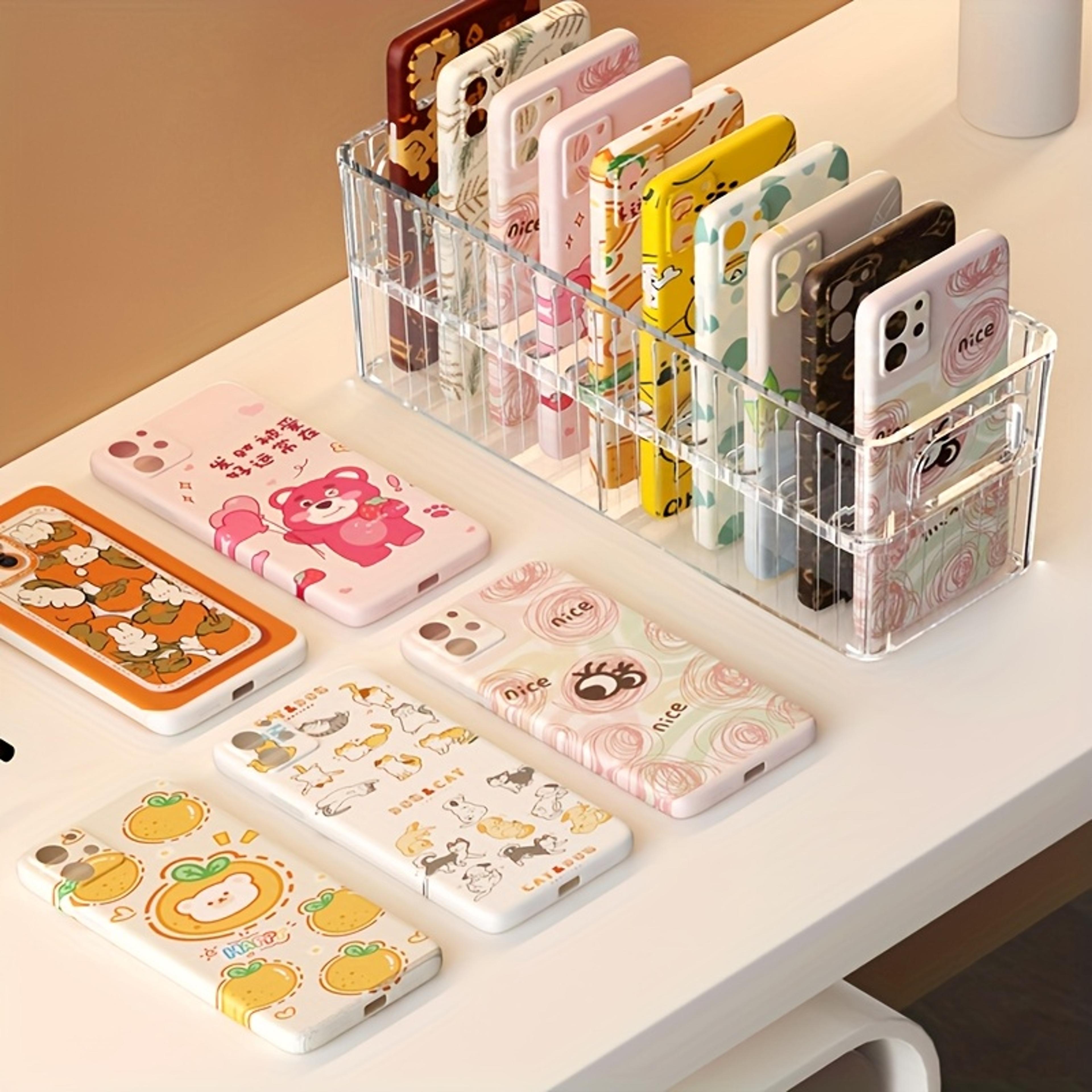 MultiLayer Desktop Organizer Transparent Phone Case Storage Box Essential For Office Home 3