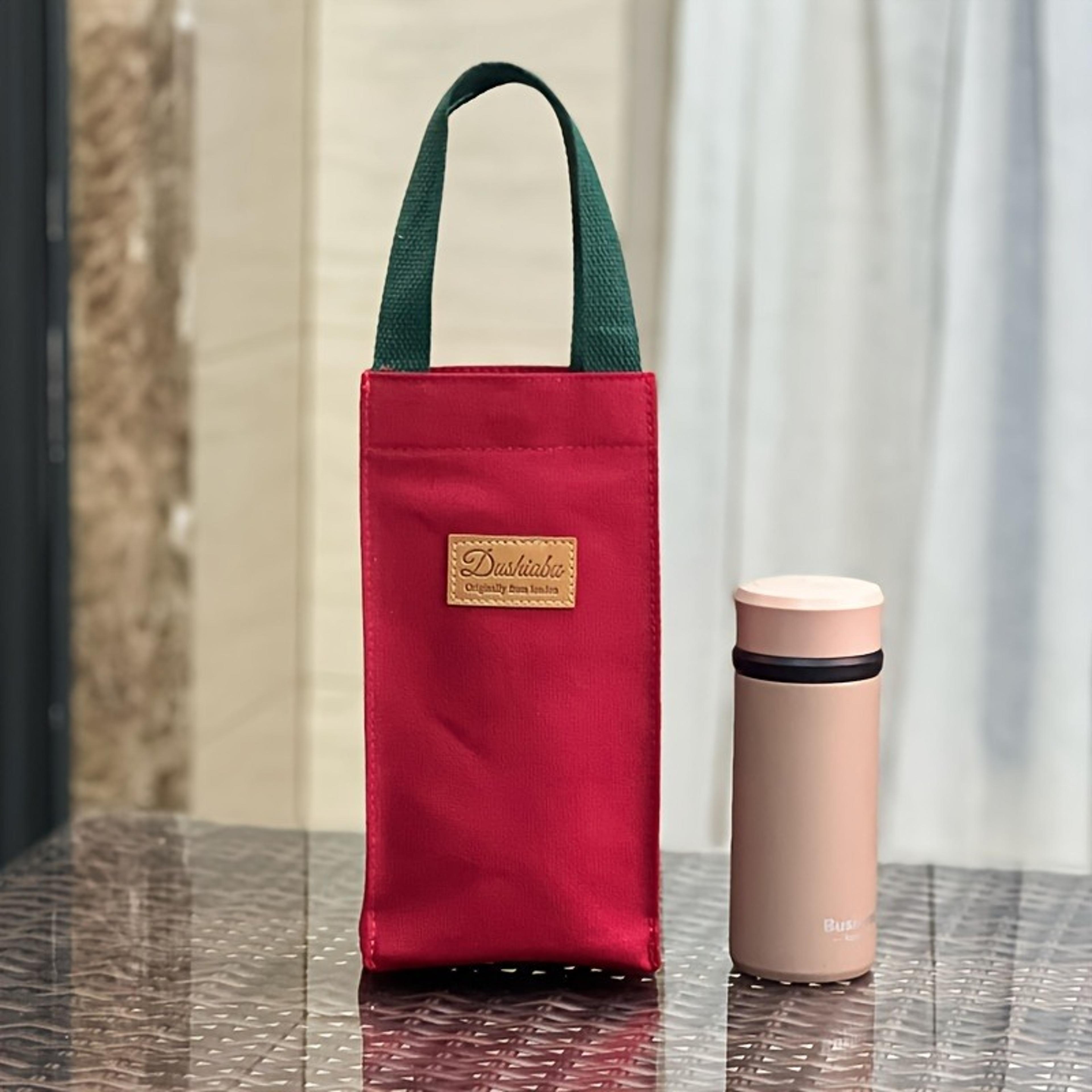 Portable Handheld Water Bottle Holder Universal Canvas Insulated Cup Bag Carrying Umbrella 6