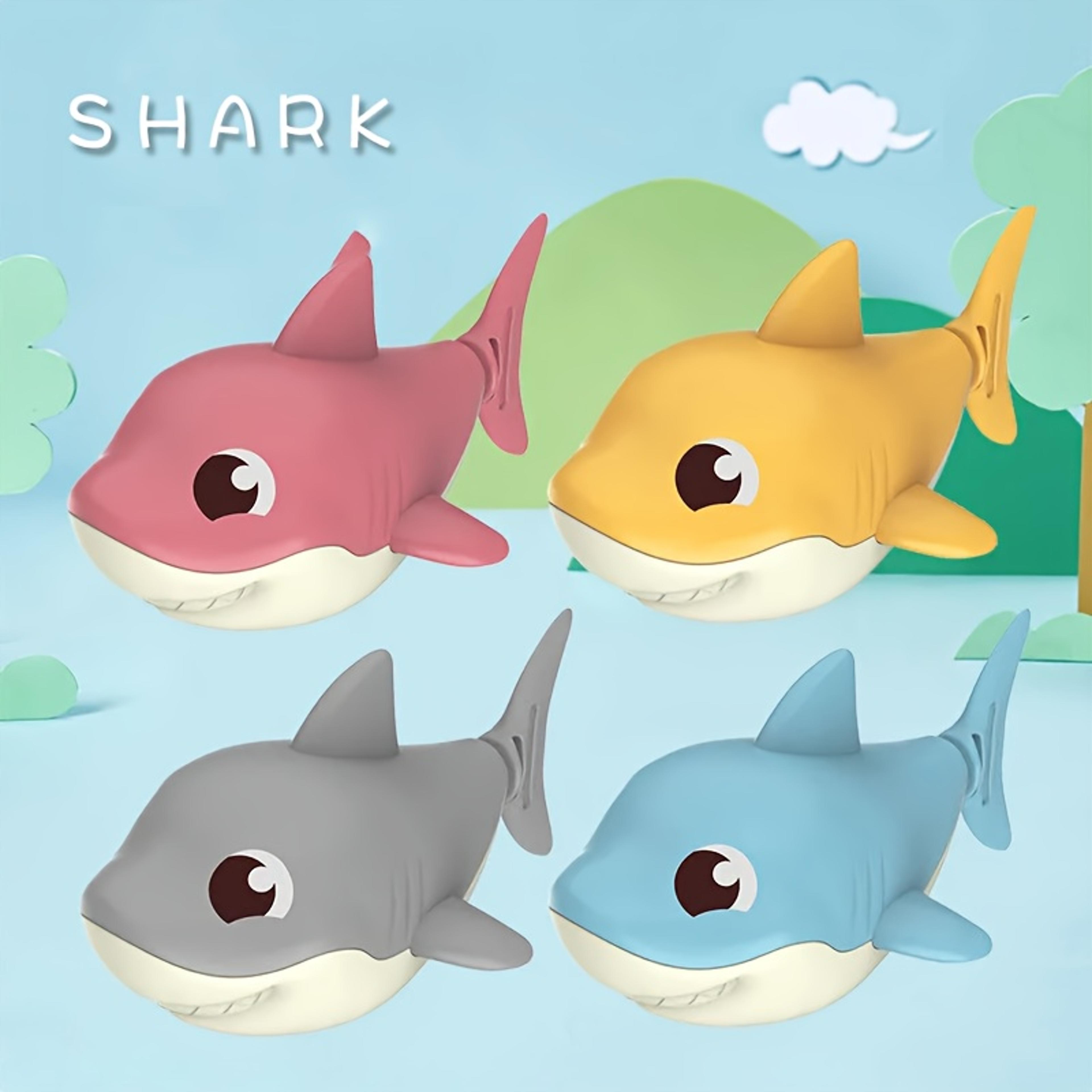 Summer Cartoon Shark Baby Water Play Toy With Wind Up Chain Bath Shower Toy For Outdoor Fun 2