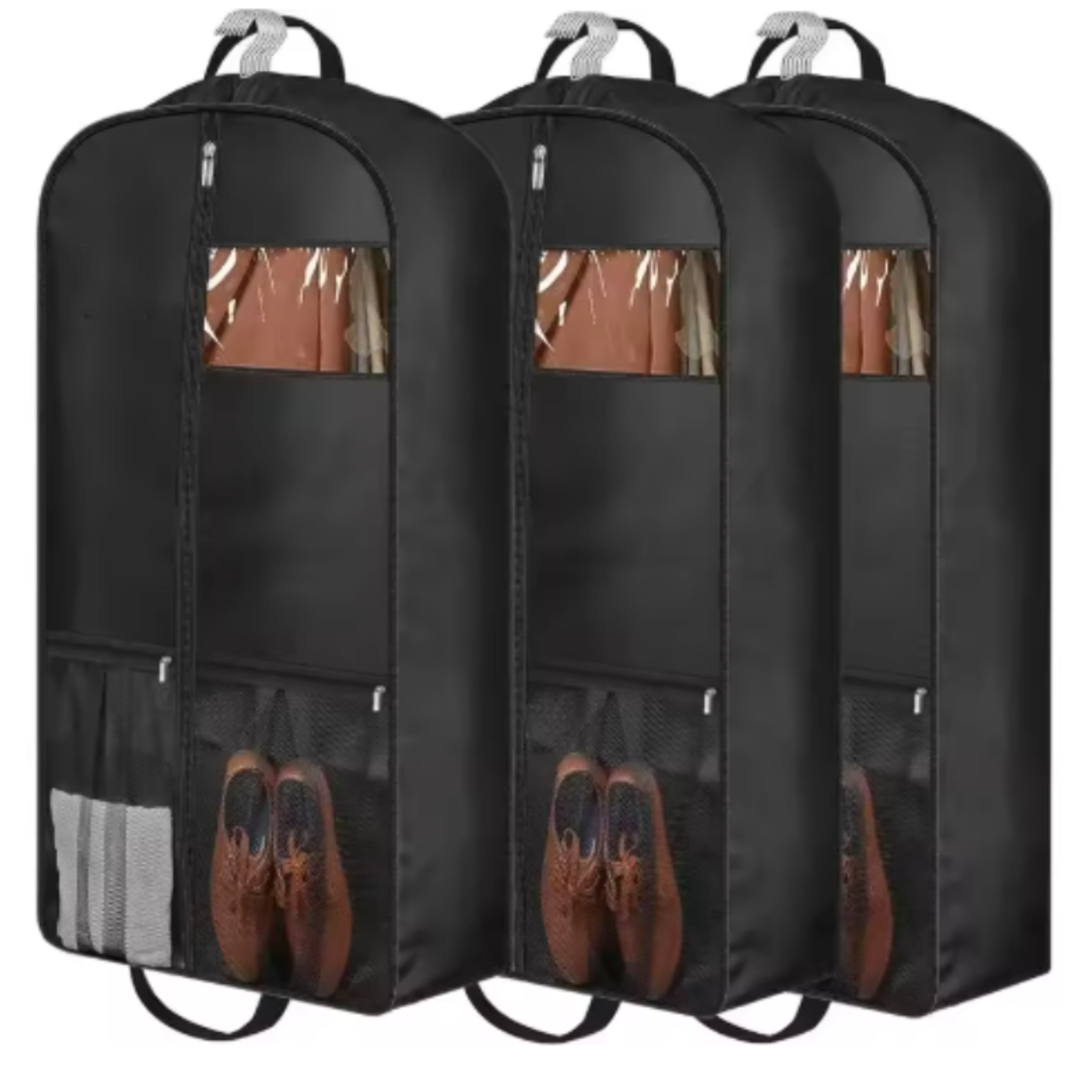 travel suit bag with zipper closure – hanging clothes storage organizer for shirts, coats & dresses