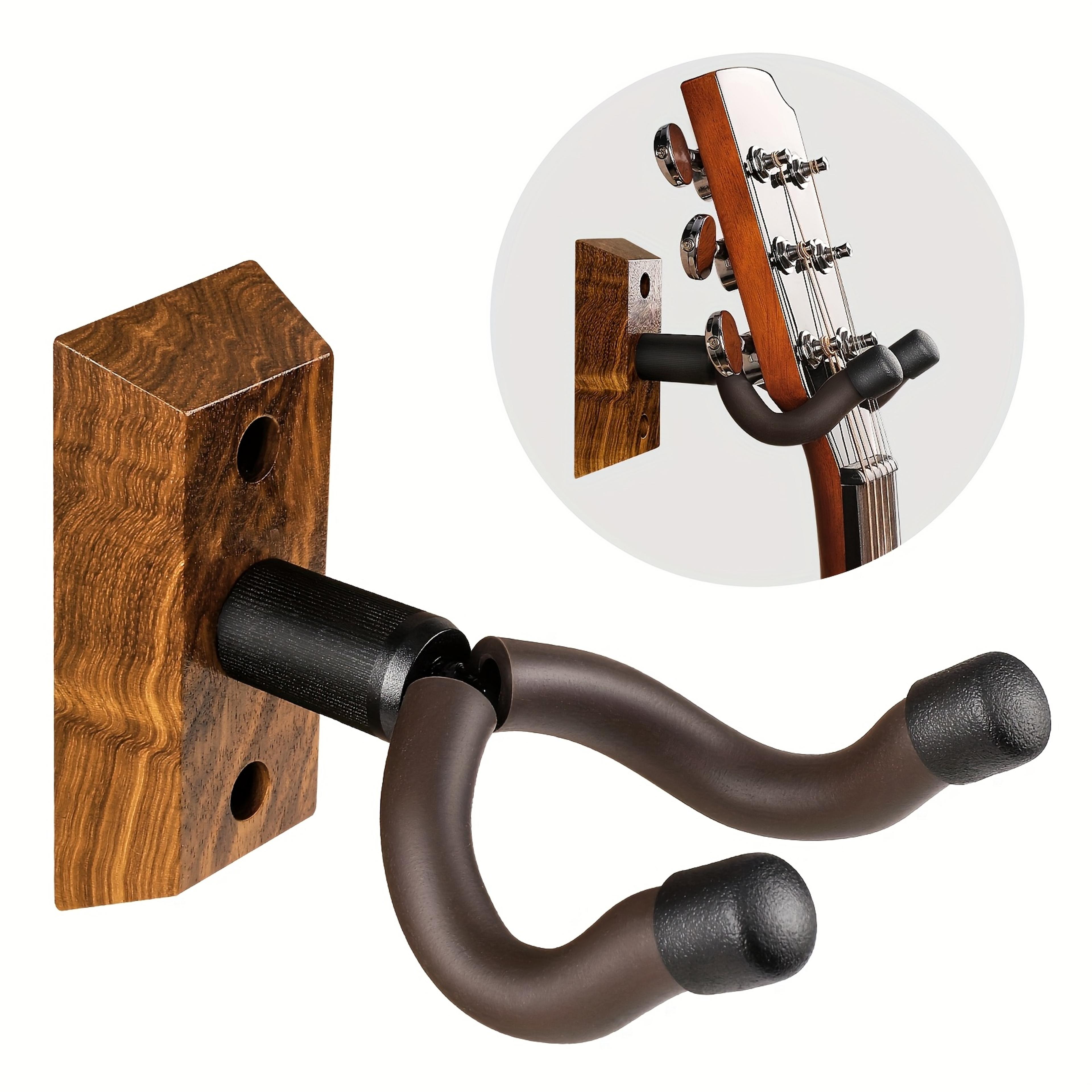 Premium Zebra Wood Guitar Wall Mount With Rotating Hooks  Universal Guitar Hanger For All Sizes 1