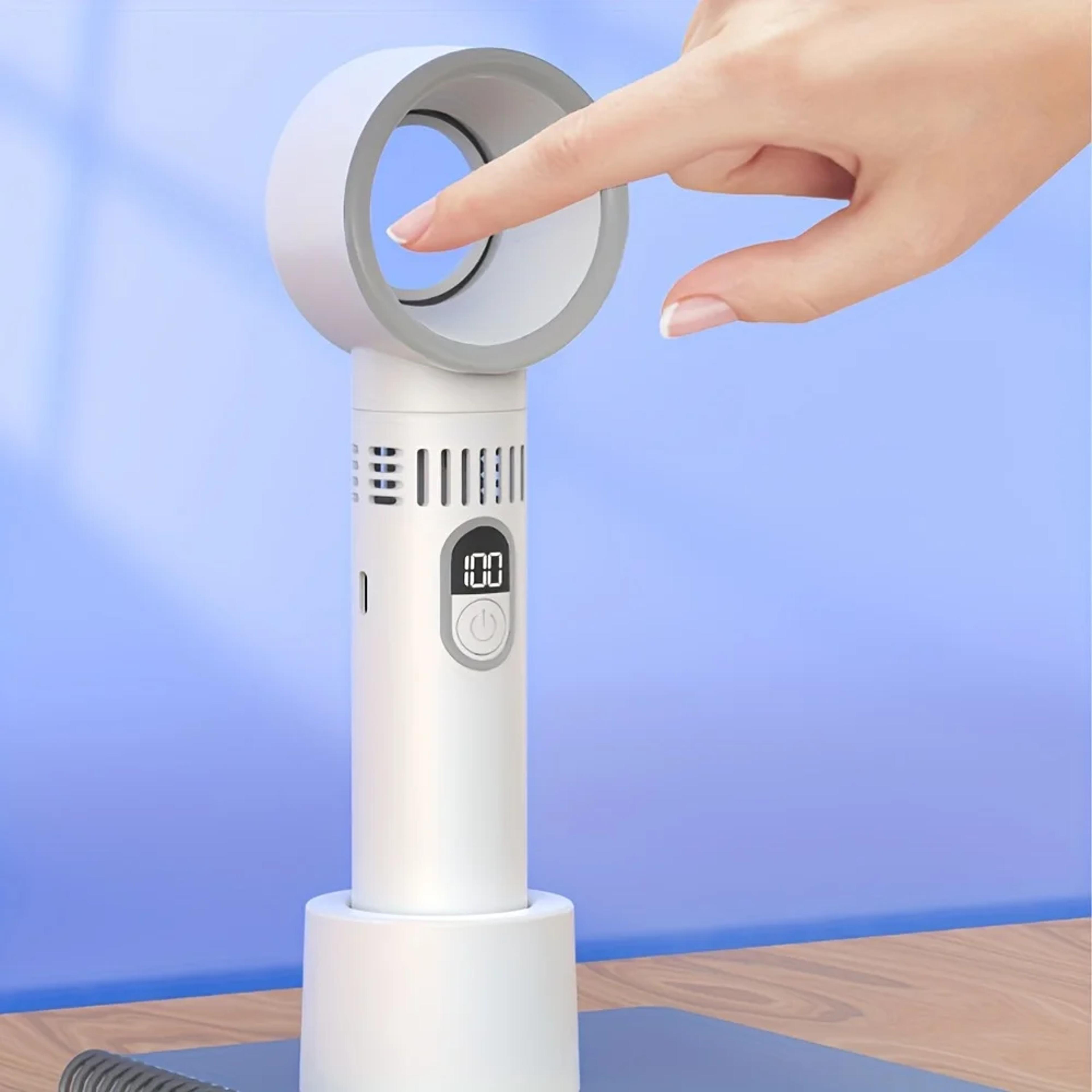 portable usb bladeless desk fan with stable base and quick cooling for home office travel