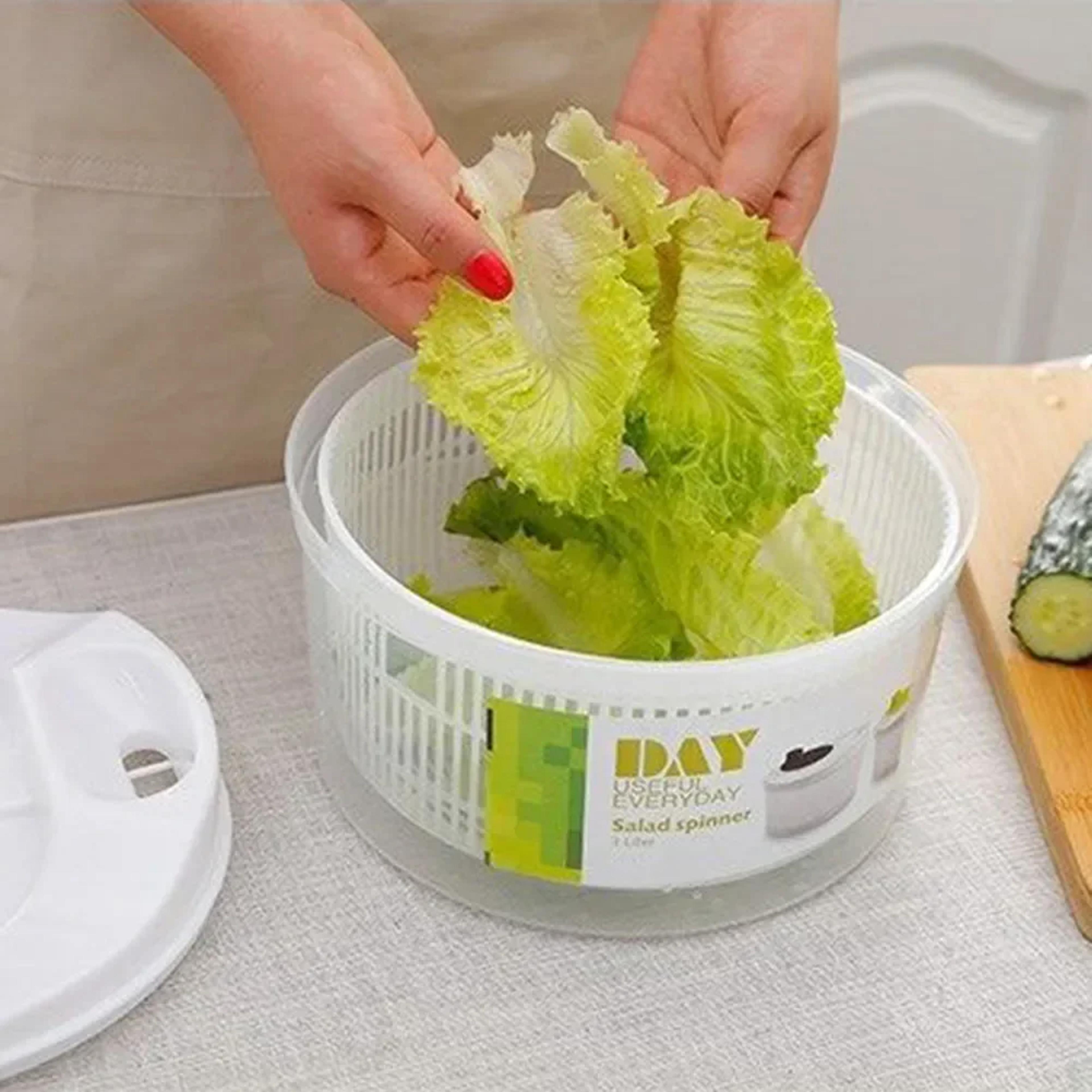 multifunctional manual vegetable dehydrator - salad spinner with fruit & lettuce drain basket for efficient home use