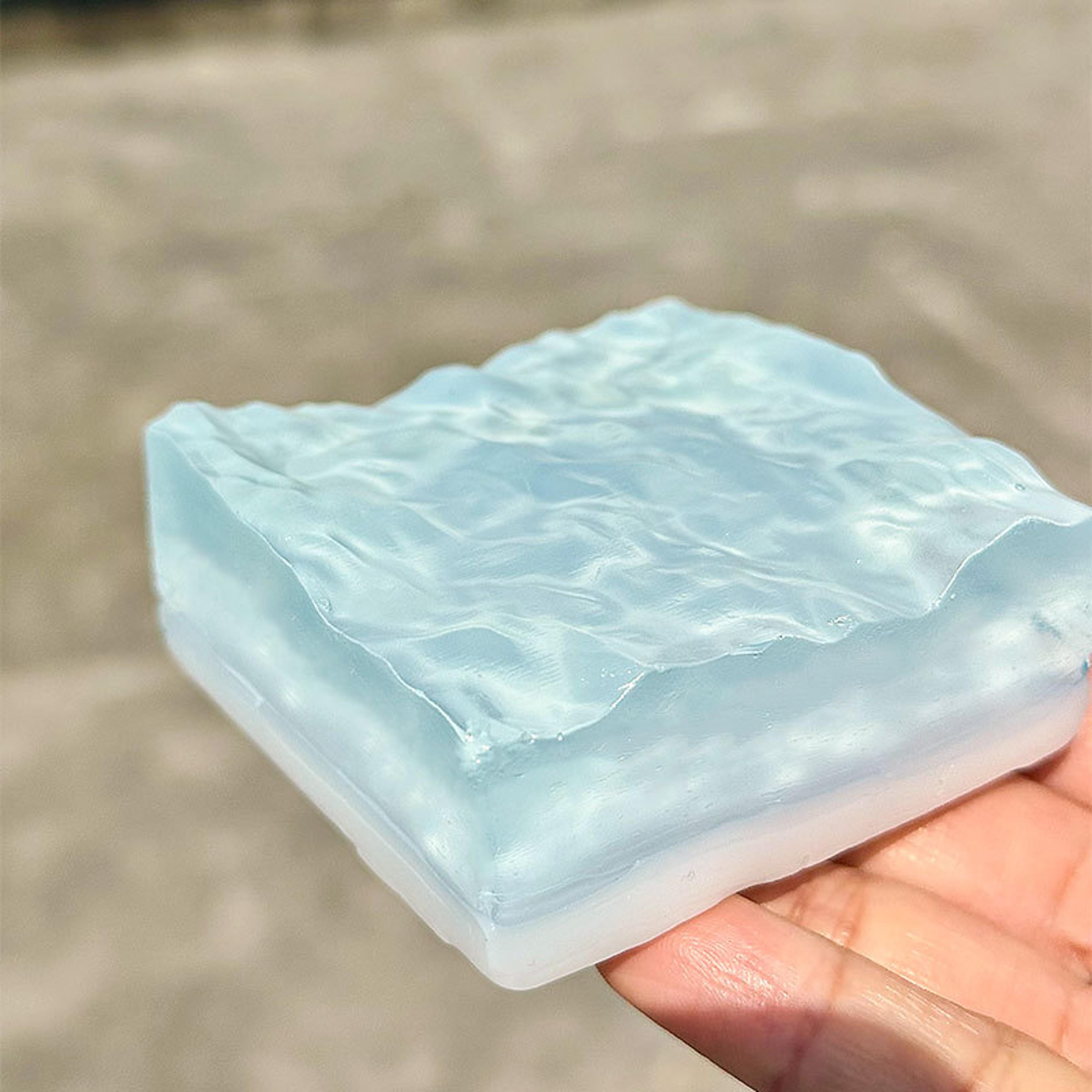 squishy ocean cube squeeze toy super soft stress-relieving transparent ocean cube