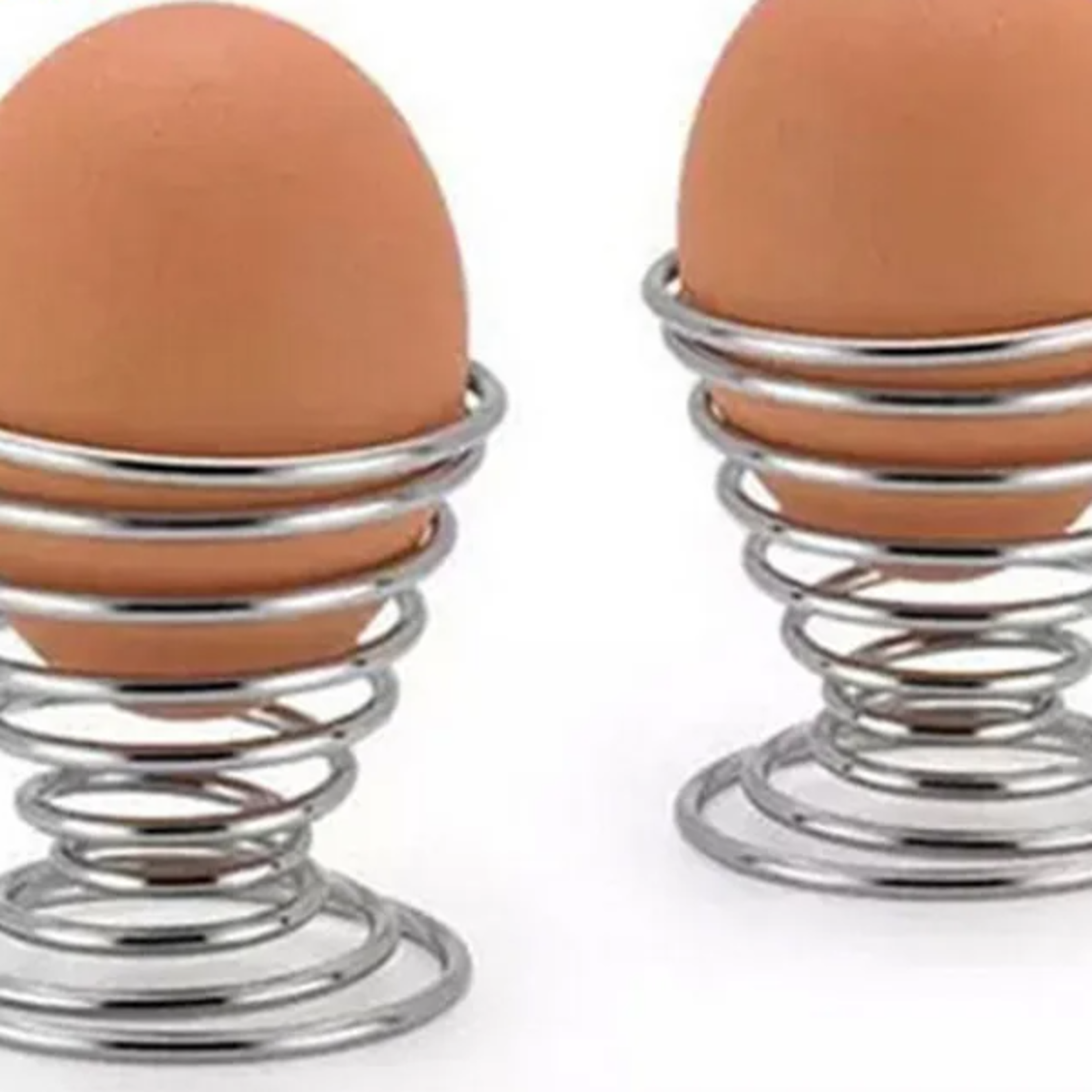 stainless steel egg holder tray for cooking boiled eggs holder, spring wire egg cup kitchen tool