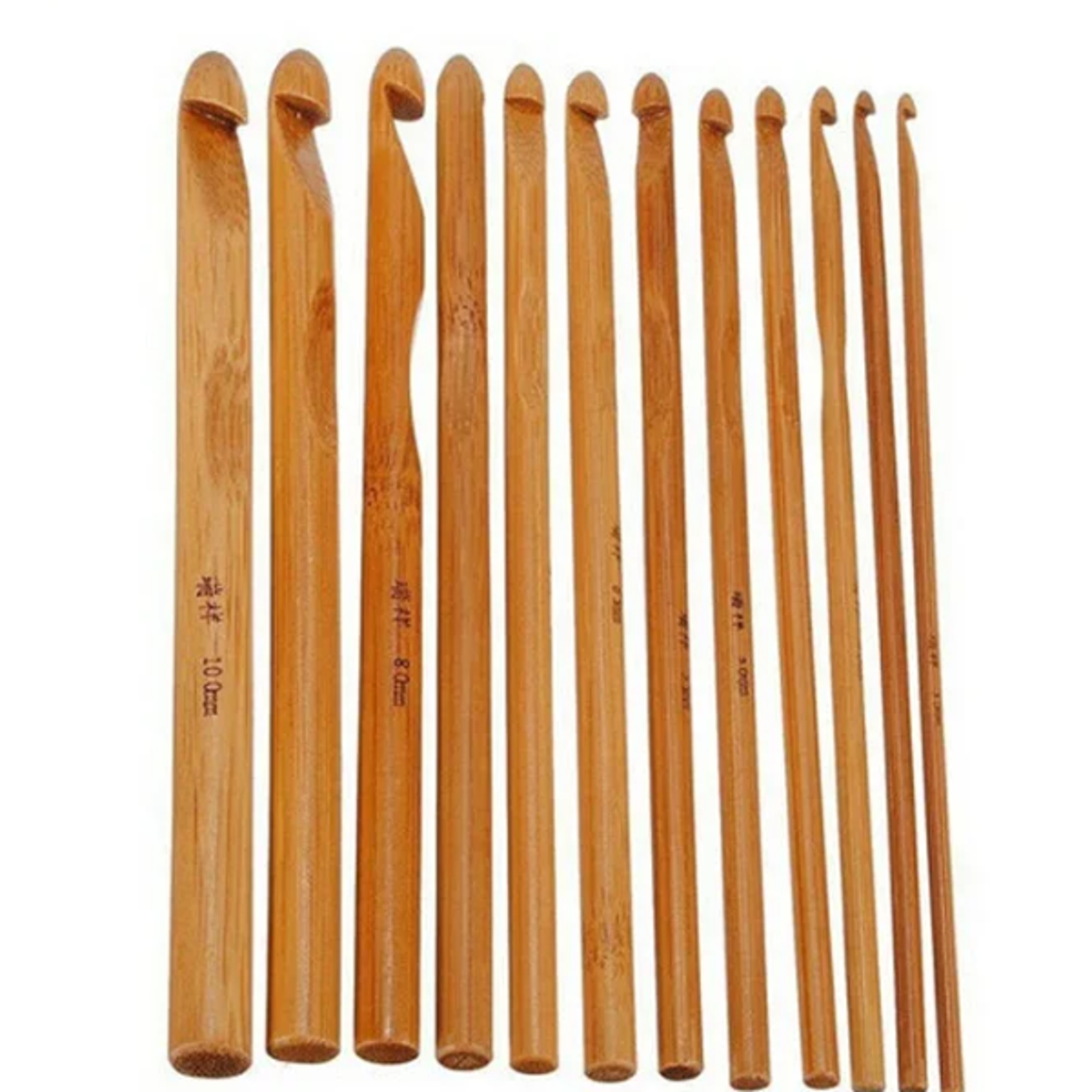 bamboo handle crochet hooks set smooth, durable knitting needles for sweaters and crafting