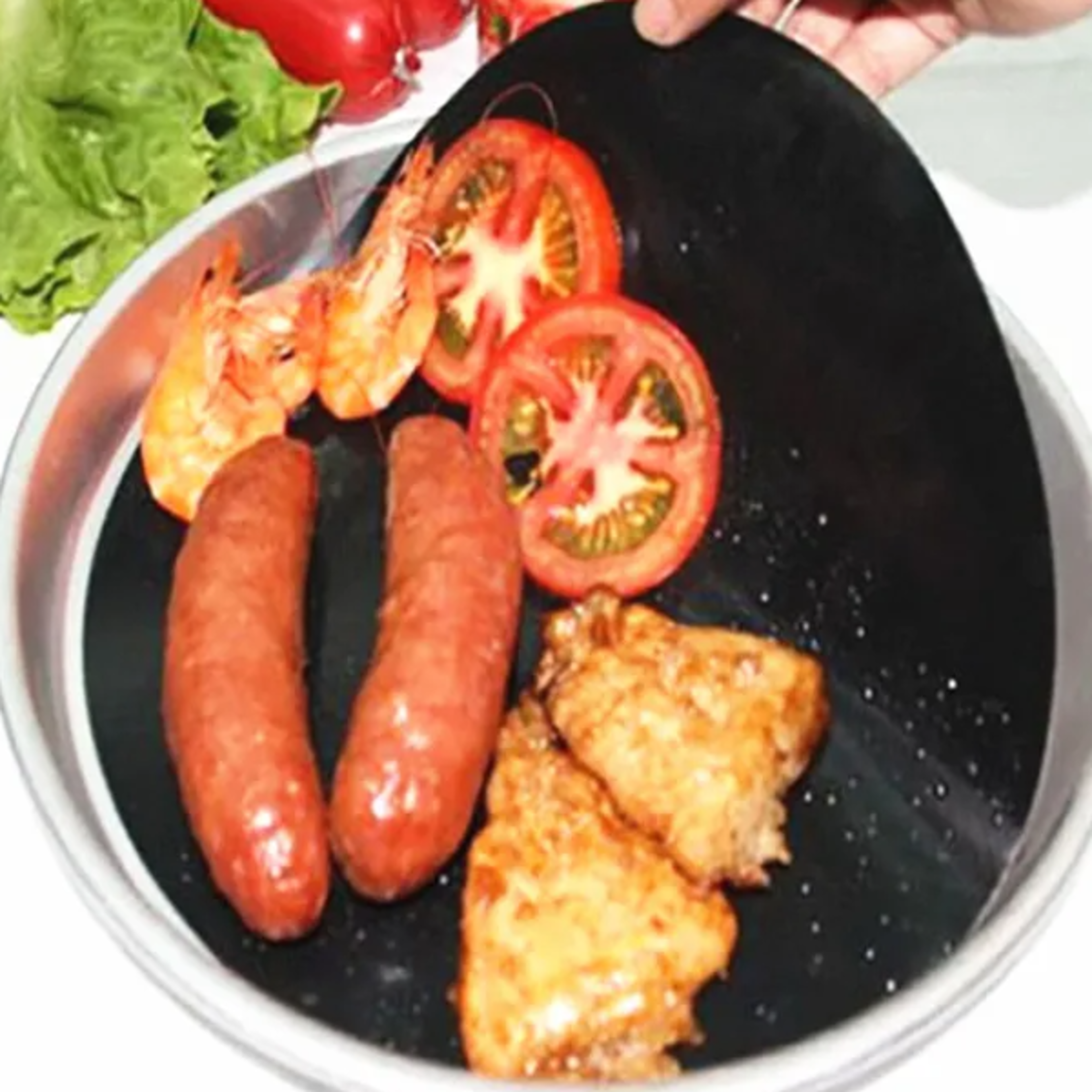 non-stick round fryer mats wok & bbq cooking liners