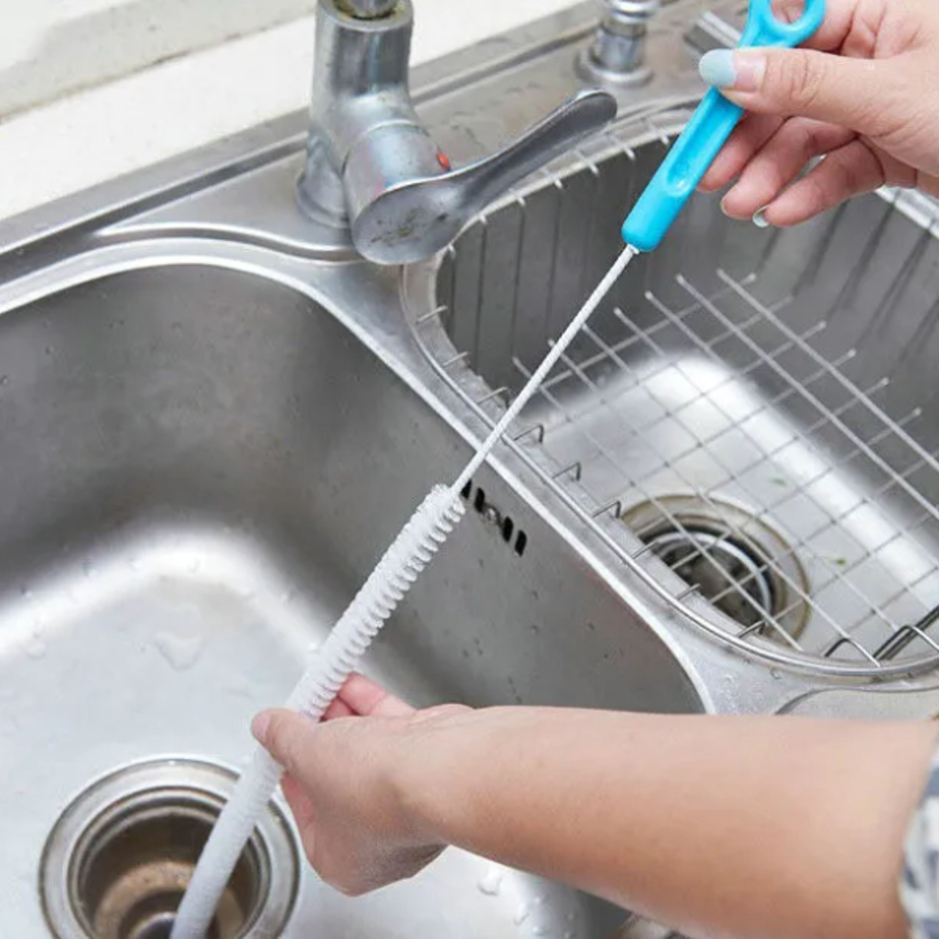 bendable sewer cleaning brush for sink, tub, and toilet pipe dredge tool for bathroom & kitchen