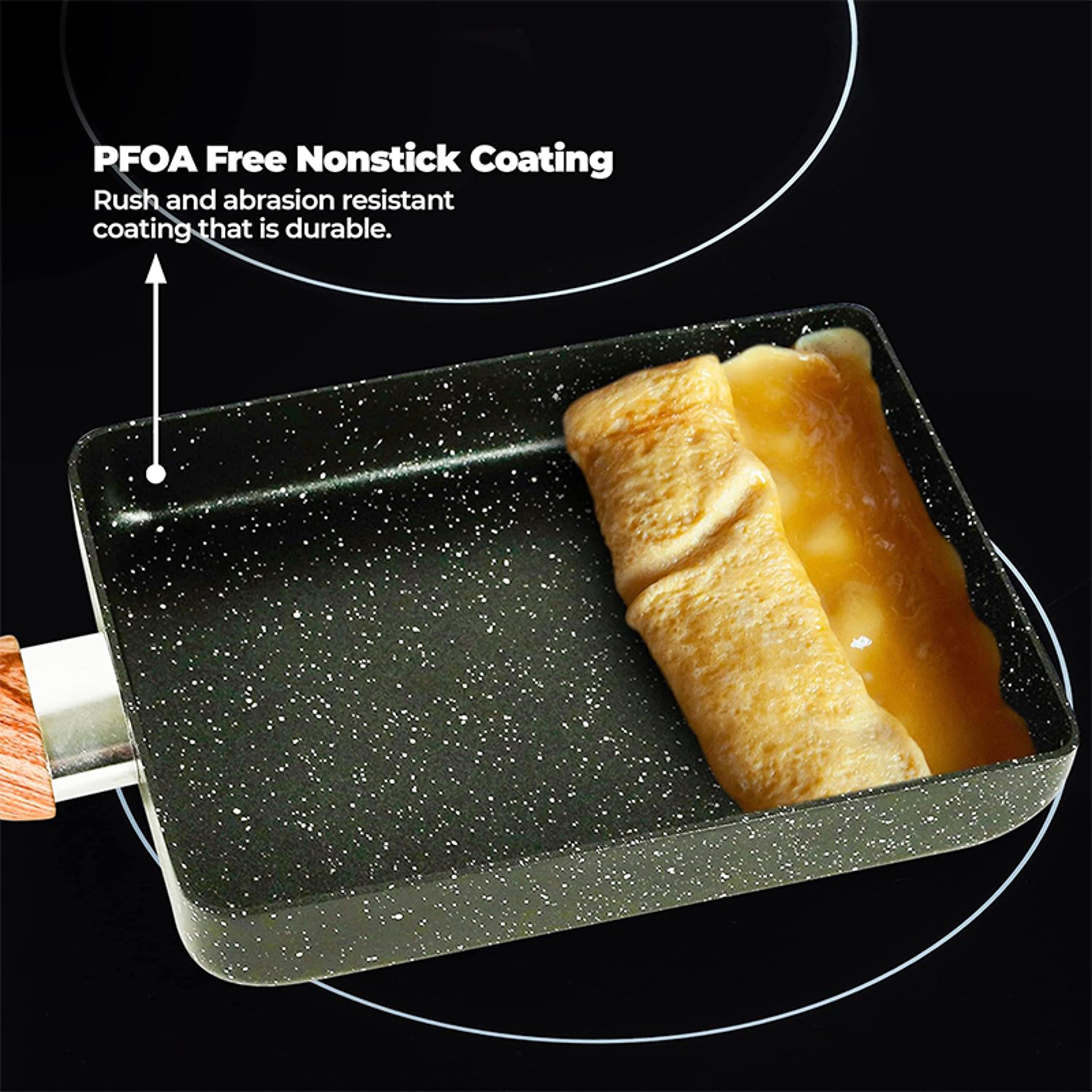 Nonstick Omelette Pan With Wooden Handle Perfect For Pancakes  Eggs 1