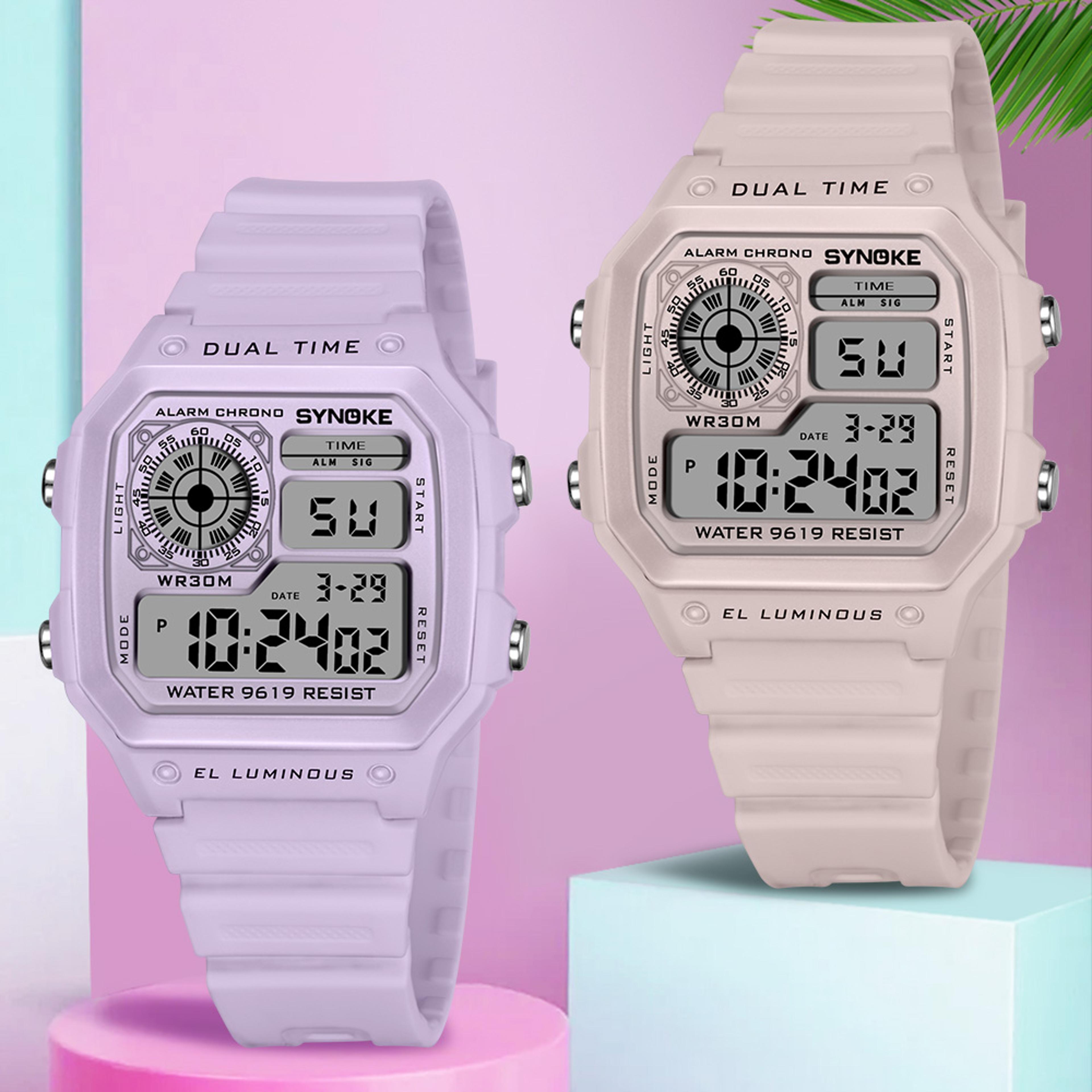 luminous waterproof digital sports watch for girls multifunctional outdoor fashion wristwatch