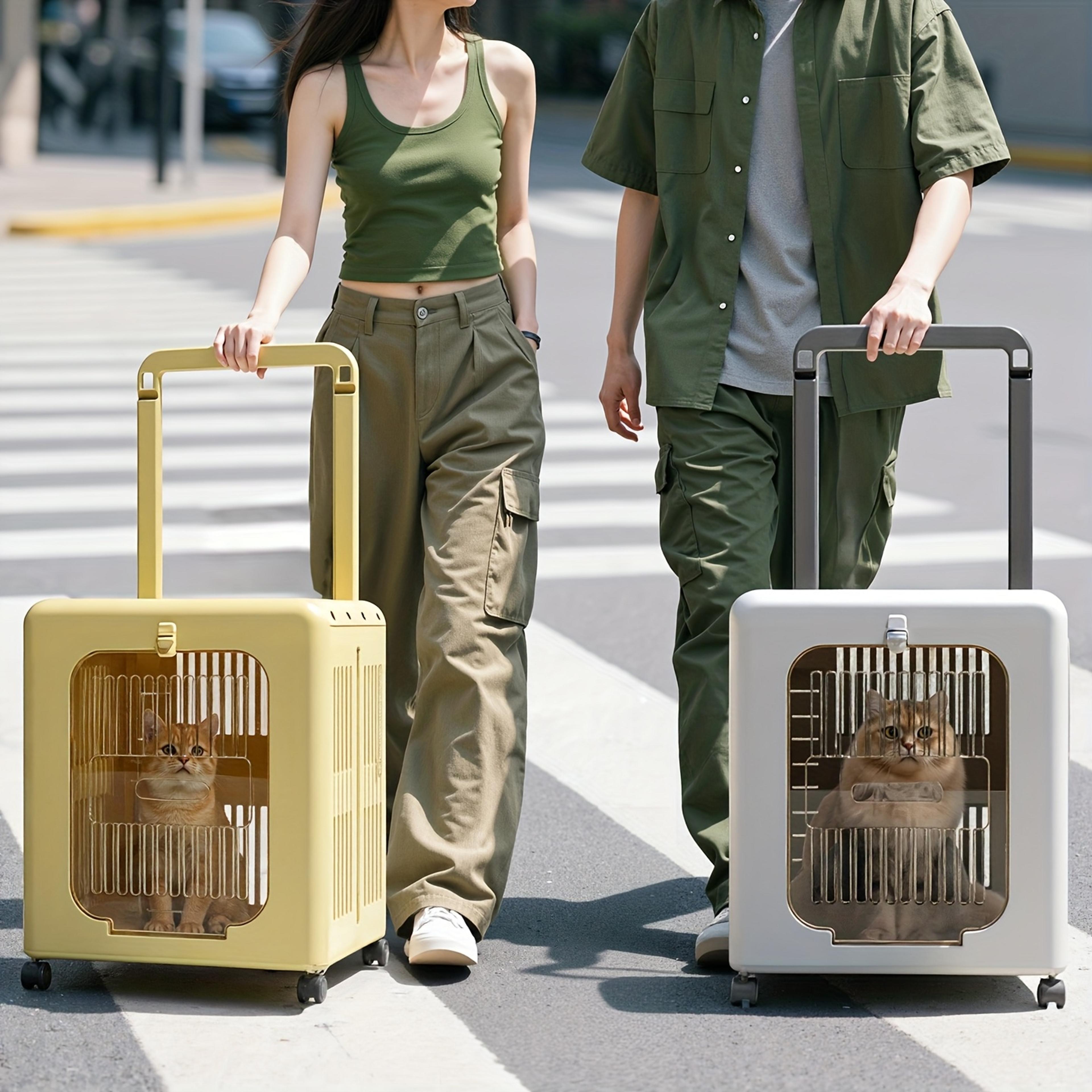 portable folding pet carrier for cats and small dogs breathable pet stroller for travel