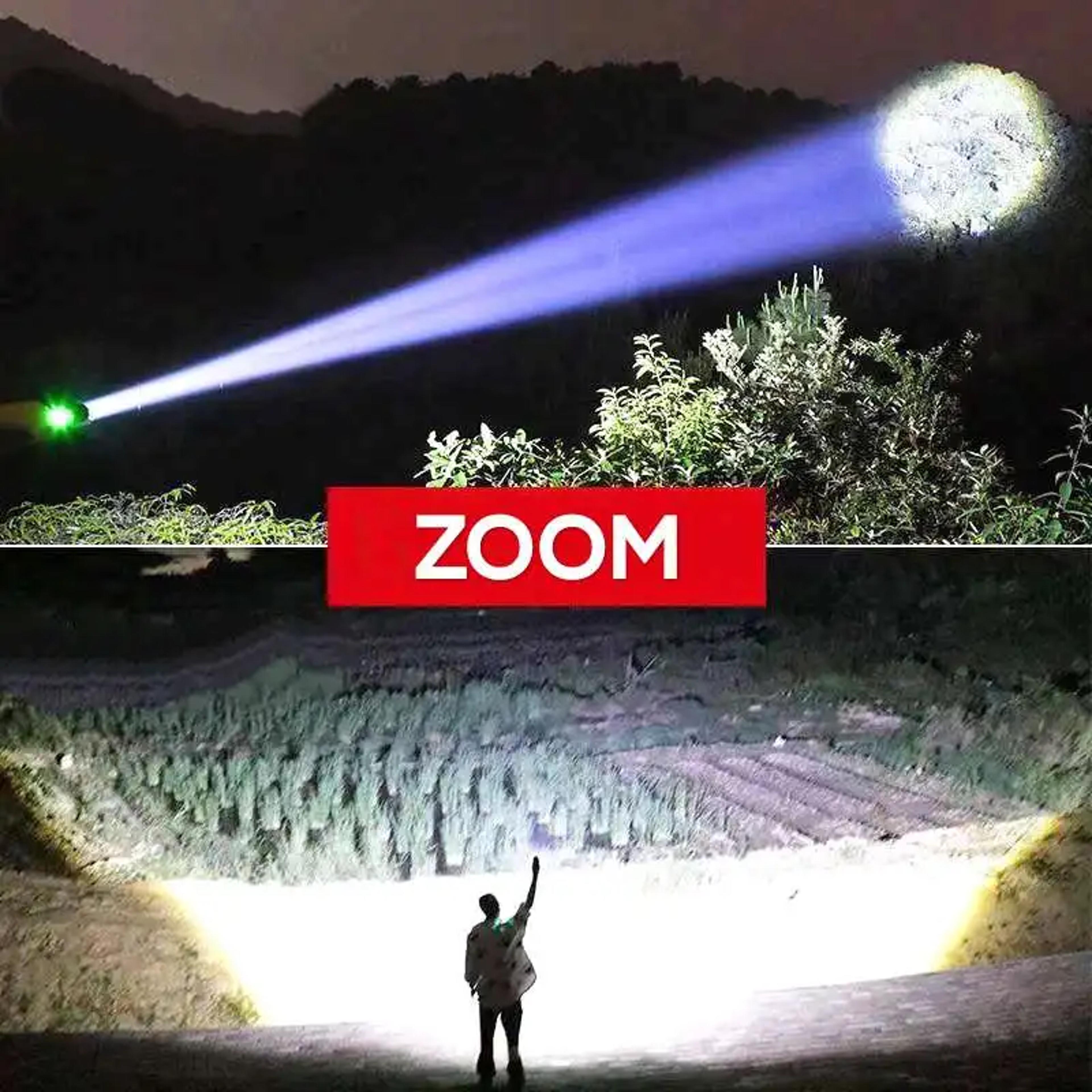 high-power led flashlight usb rechargeable torch for emergency & camping