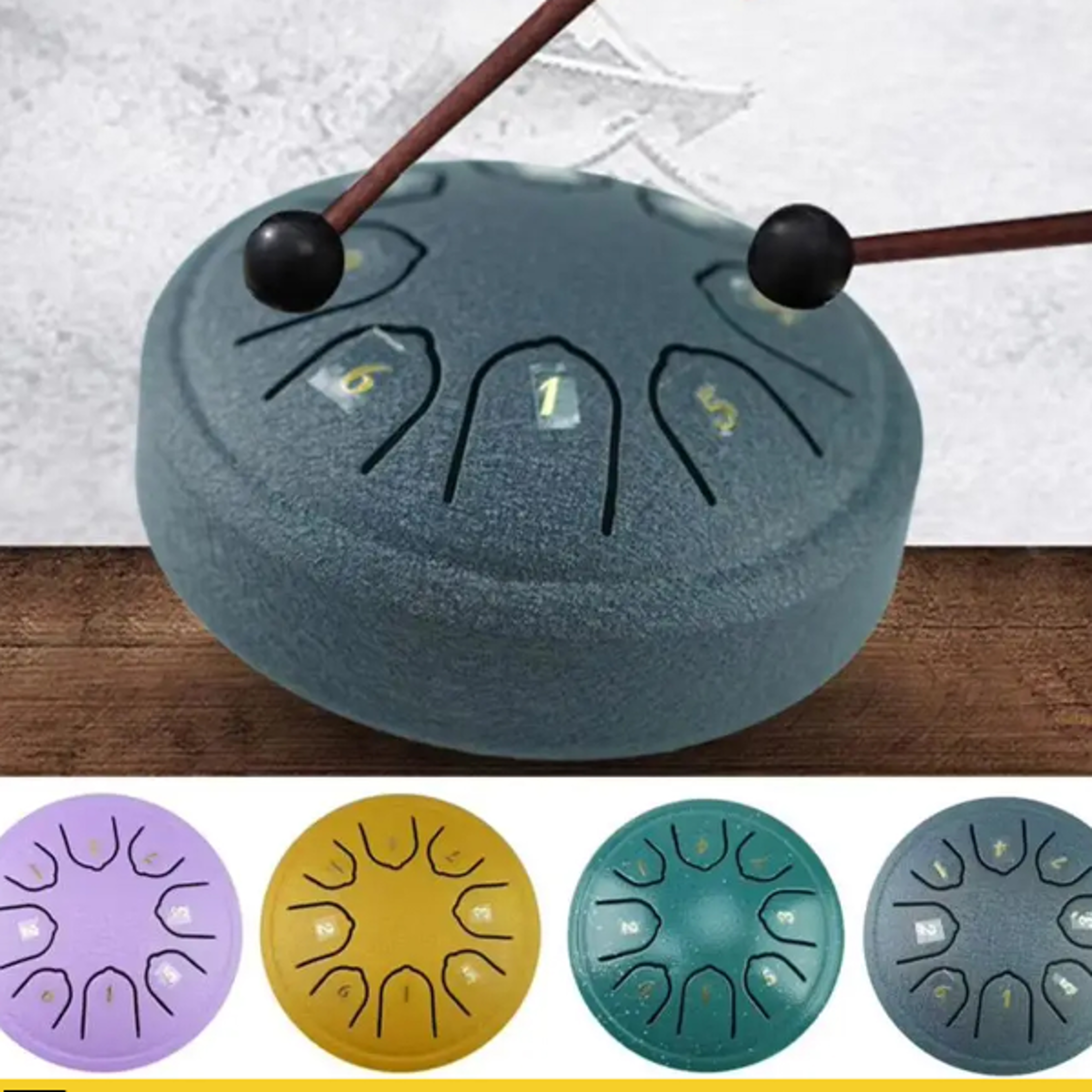 steel tongue drum with drumsticks & accessories tone hand pan music instrument