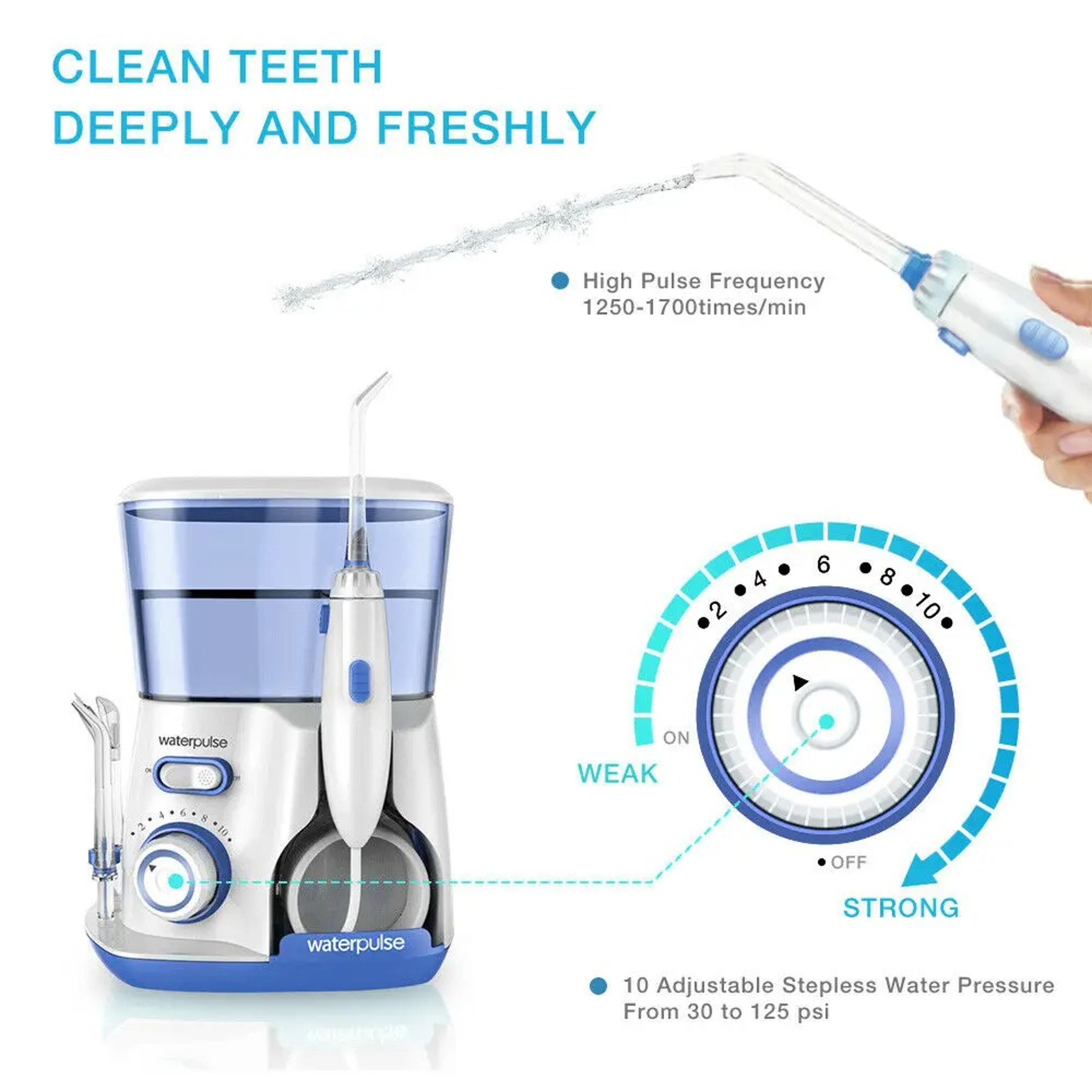 Electric Oral Irrigator With Nozzles Water Flosser For Teeth Water Tank Level Pressure Teeth Cleane 2