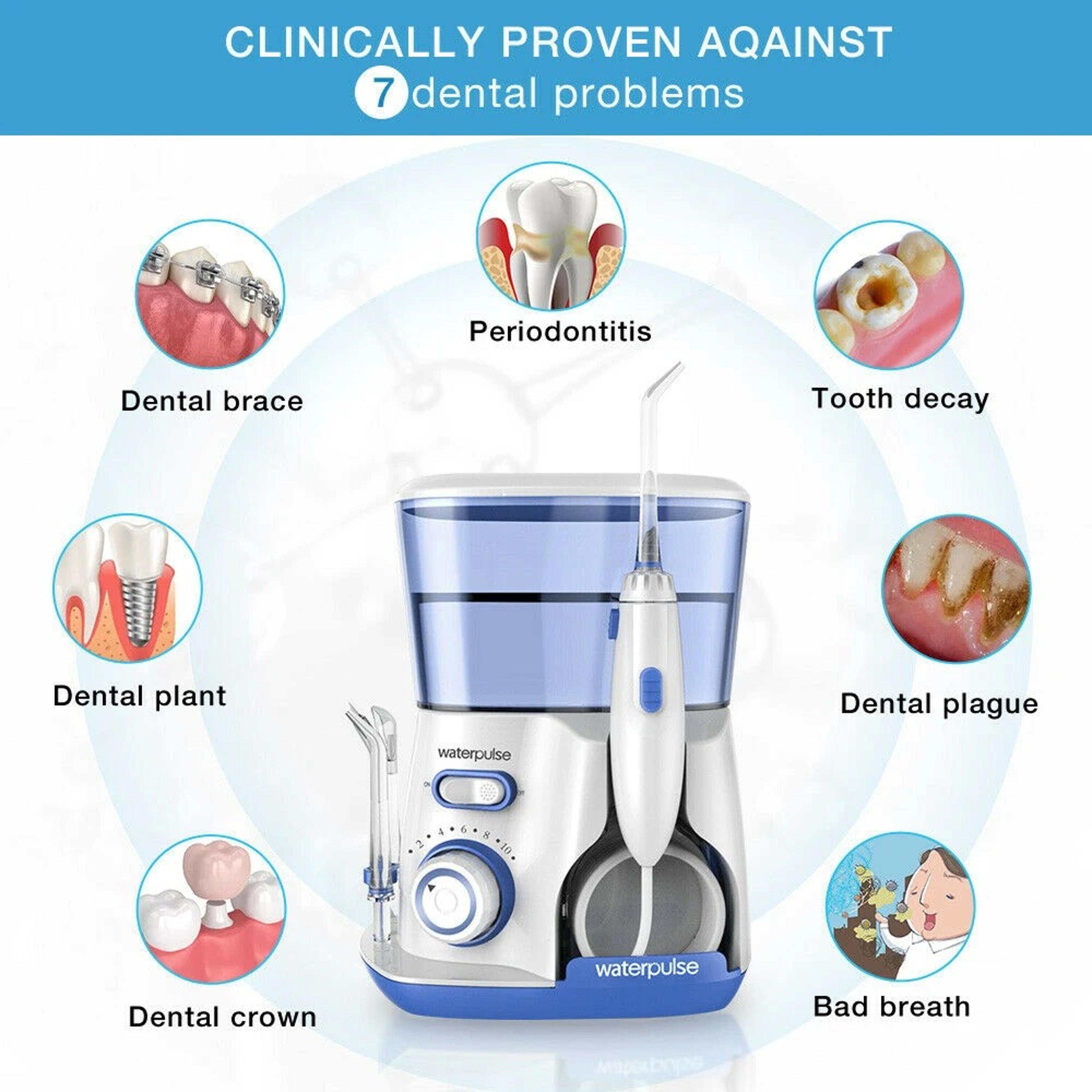 Electric Oral Irrigator With Nozzles Water Flosser For Teeth Water Tank Level Pressure Teeth Cleane 3