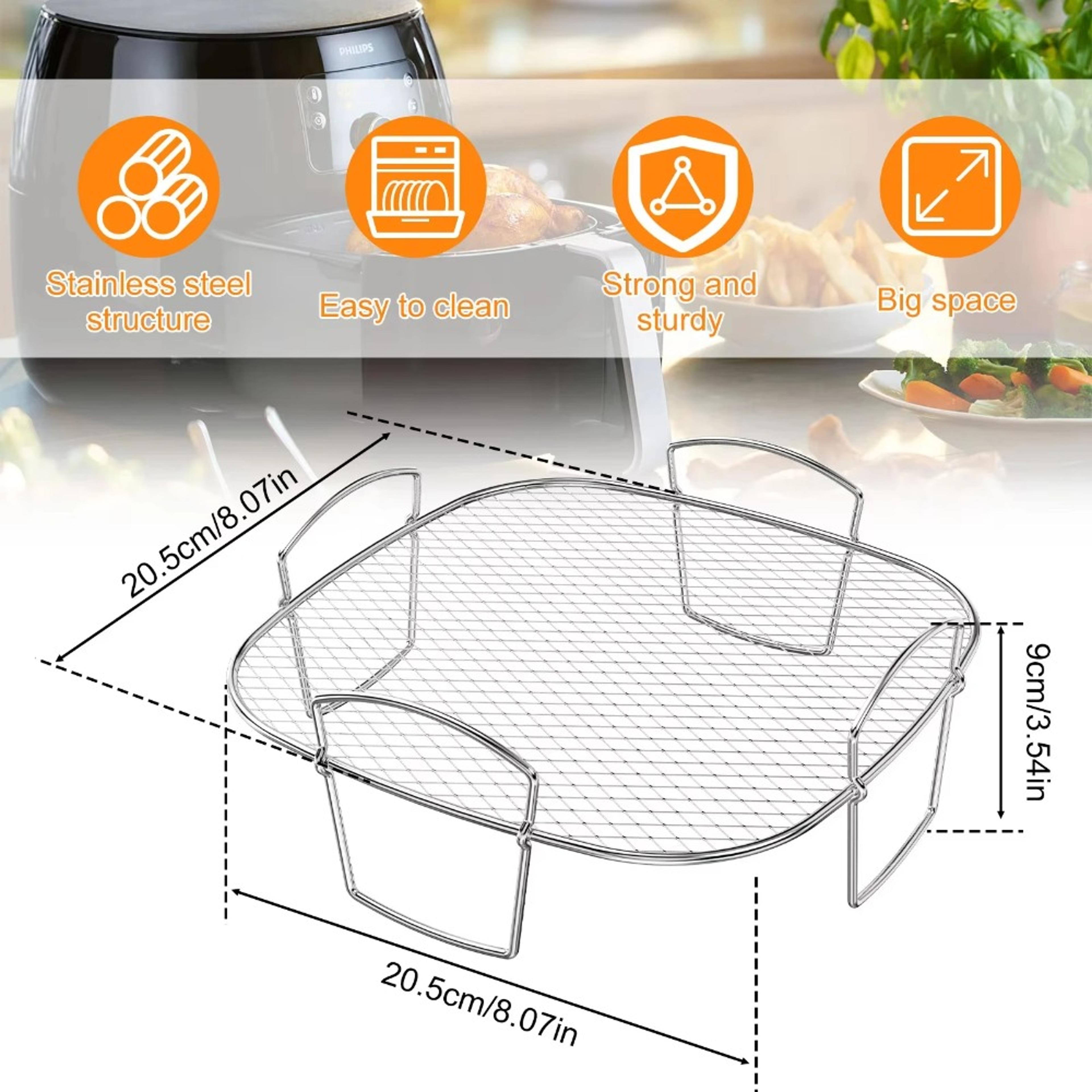 Adjustable Multifunctional Roasting Rack For Air Fryer Dehydrator BBQ Steaming Rack Compatible With