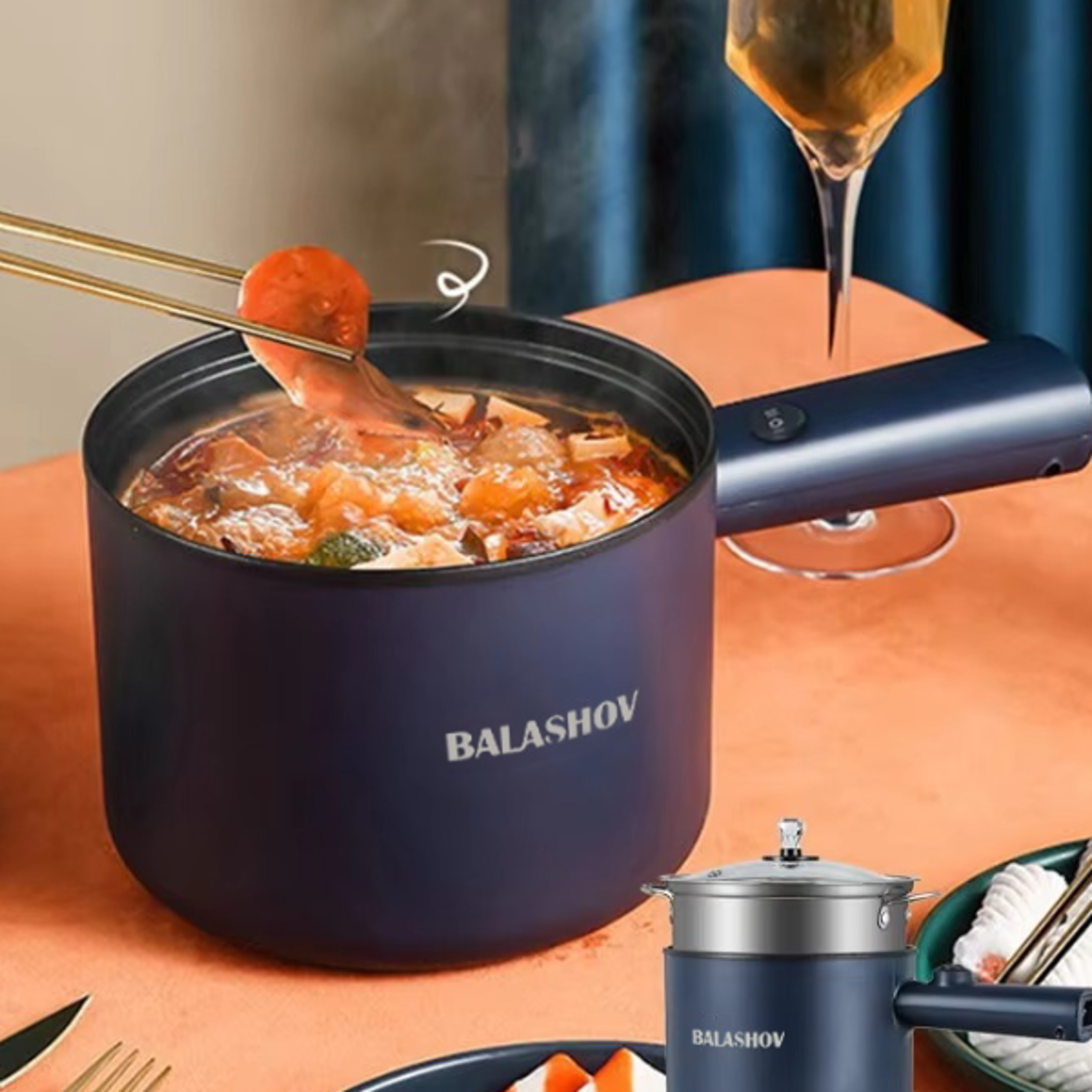 multifunction electric cooker single/double layer non-stick hot pot & rice cooker for dorms, small kitchens.