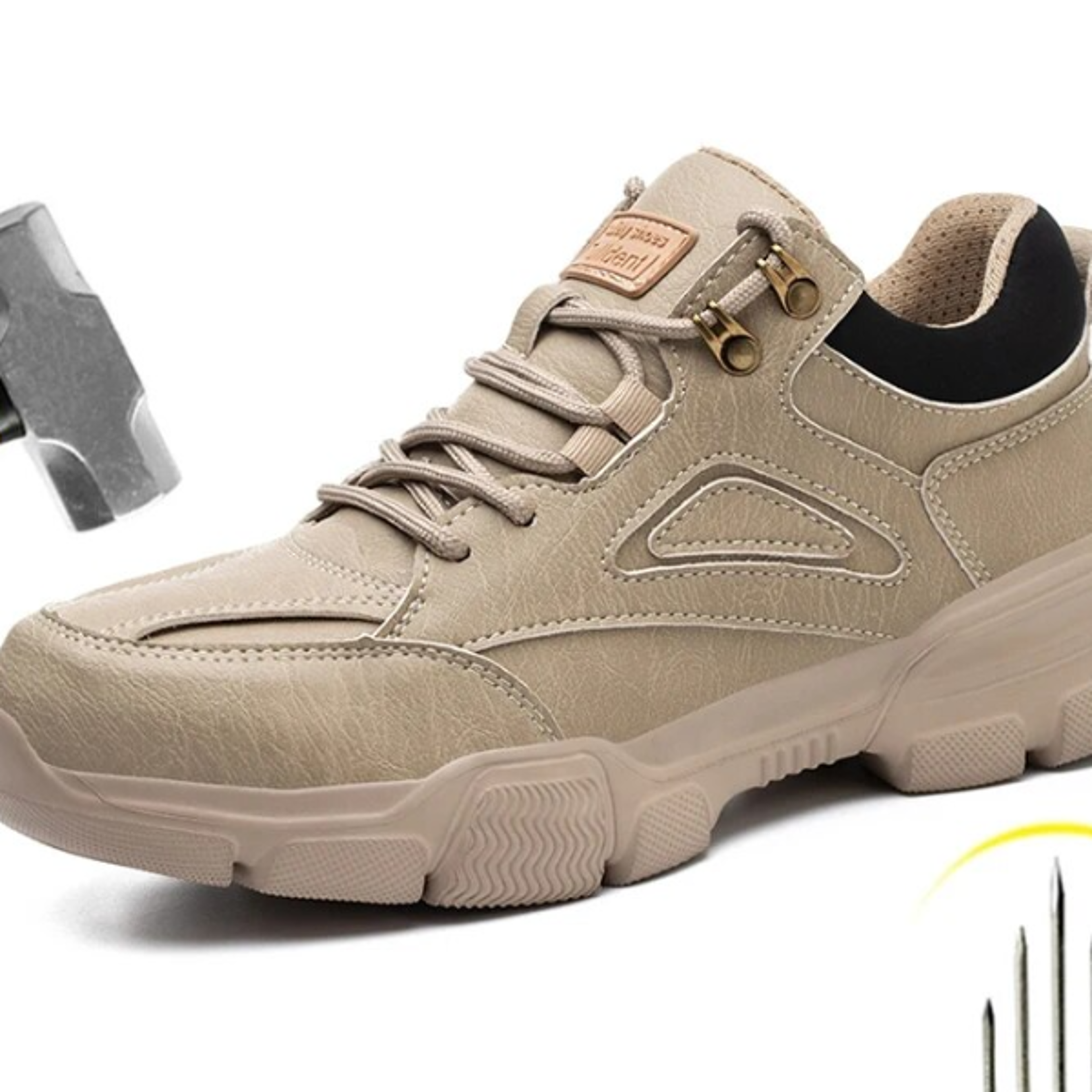 high quality indestructible work shoes for men steel wire safety sneakers, anti-smash, anti-puncture, rotary buckle
