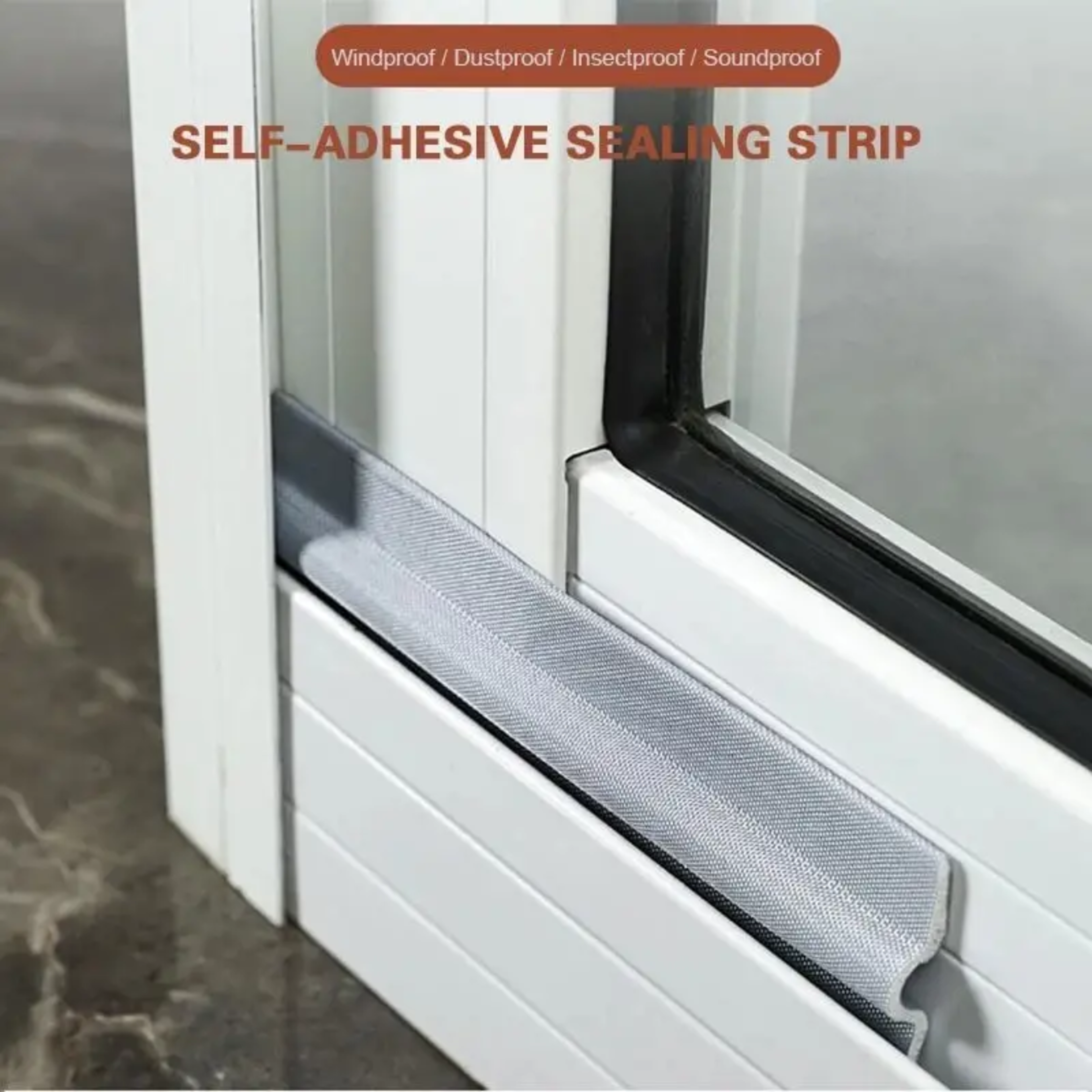 self-adhesive weather stripping tape waterproof dustproof door and window seal for noise, insects, and wind protection