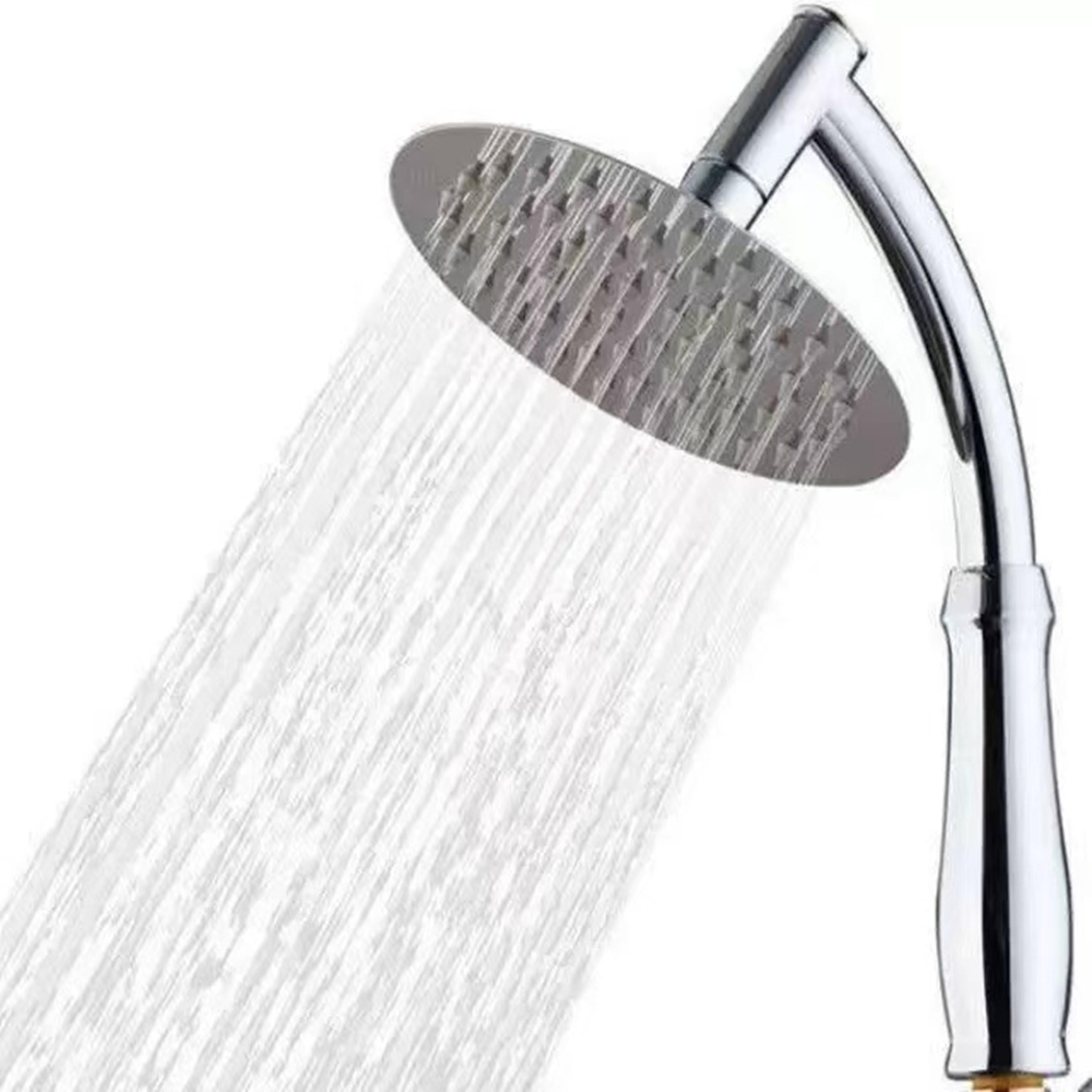 High Pressure Rainfall Shower Head With Stainless Steel Square Head And Curved Shower Head Extender 1
