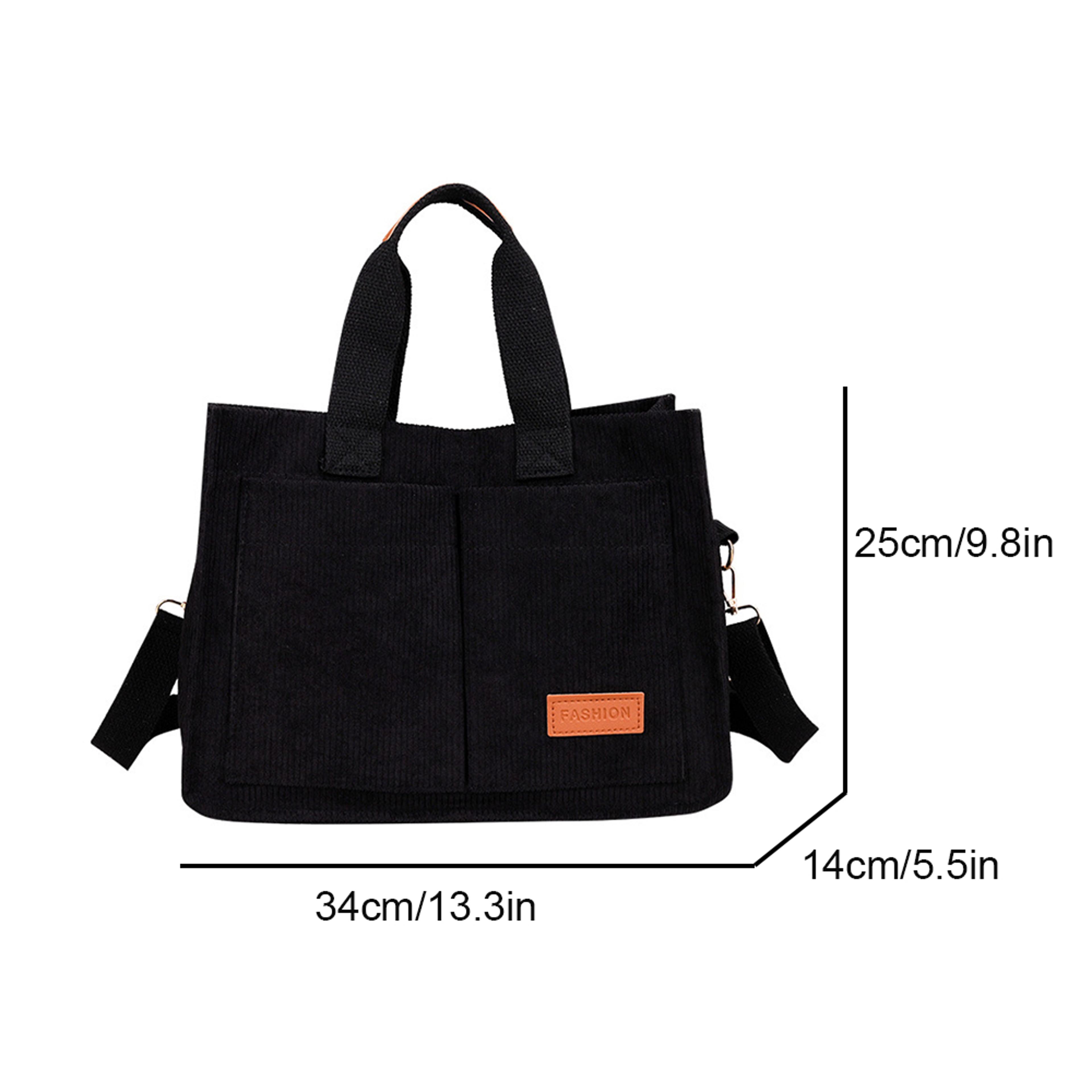 Stylish Canvas Shoulder Bag Spacious Crossbody Handbag For Women In White 3