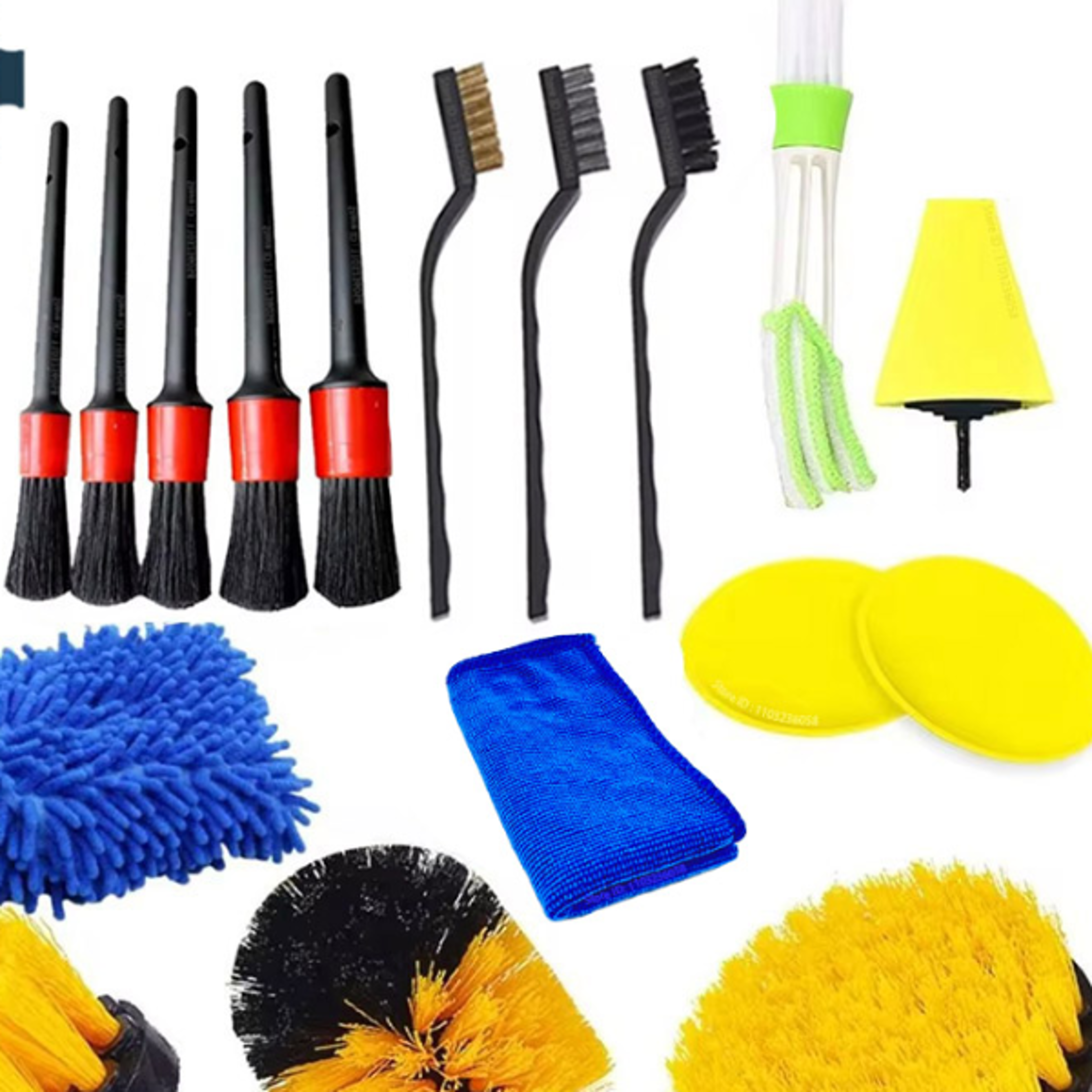 car detailing brushes kit for auto air cleaning & electric drill brush automotive cleaning tools for cars, dirt, dust.