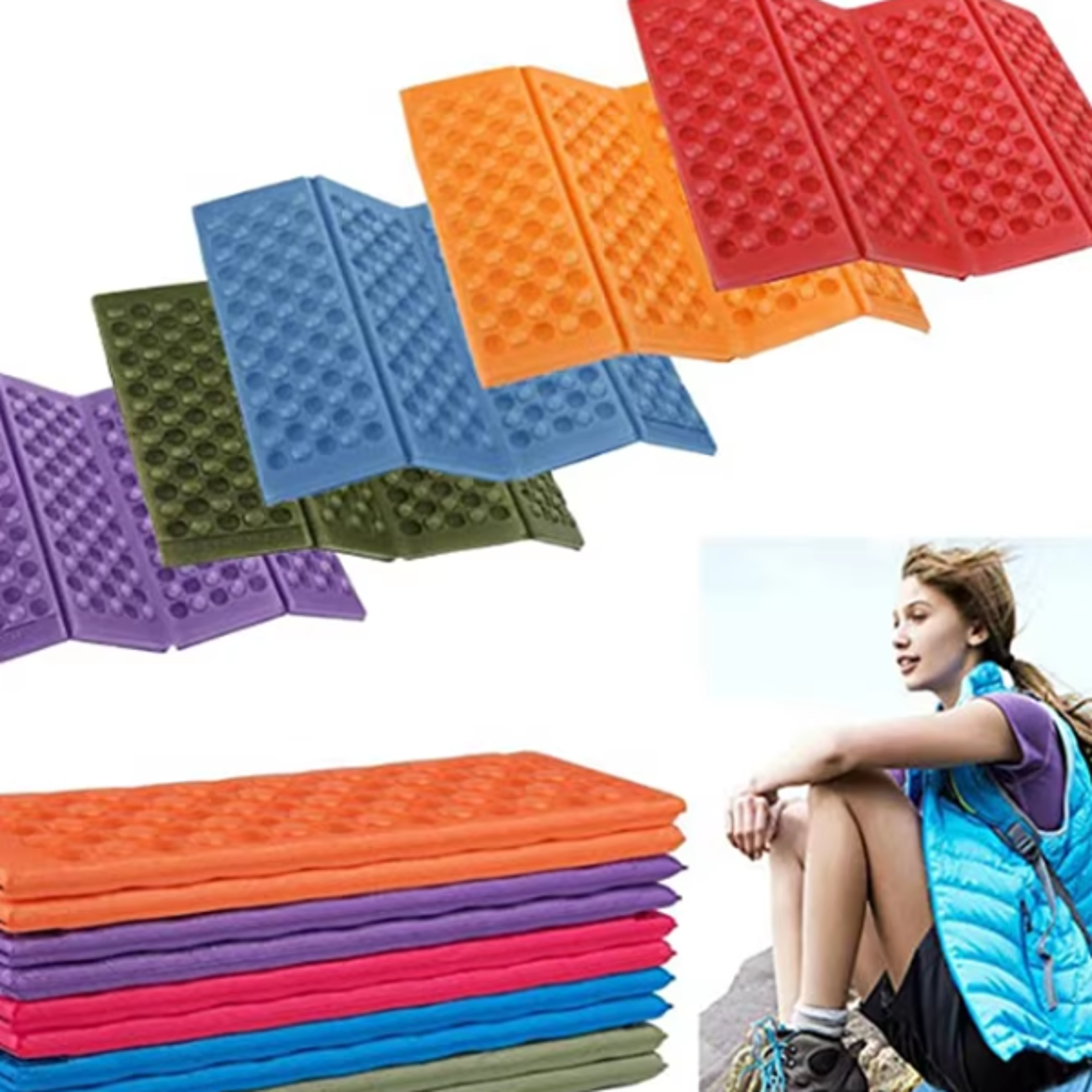portable waterproof foam seat pad for hiking, camping & stadium bleachers