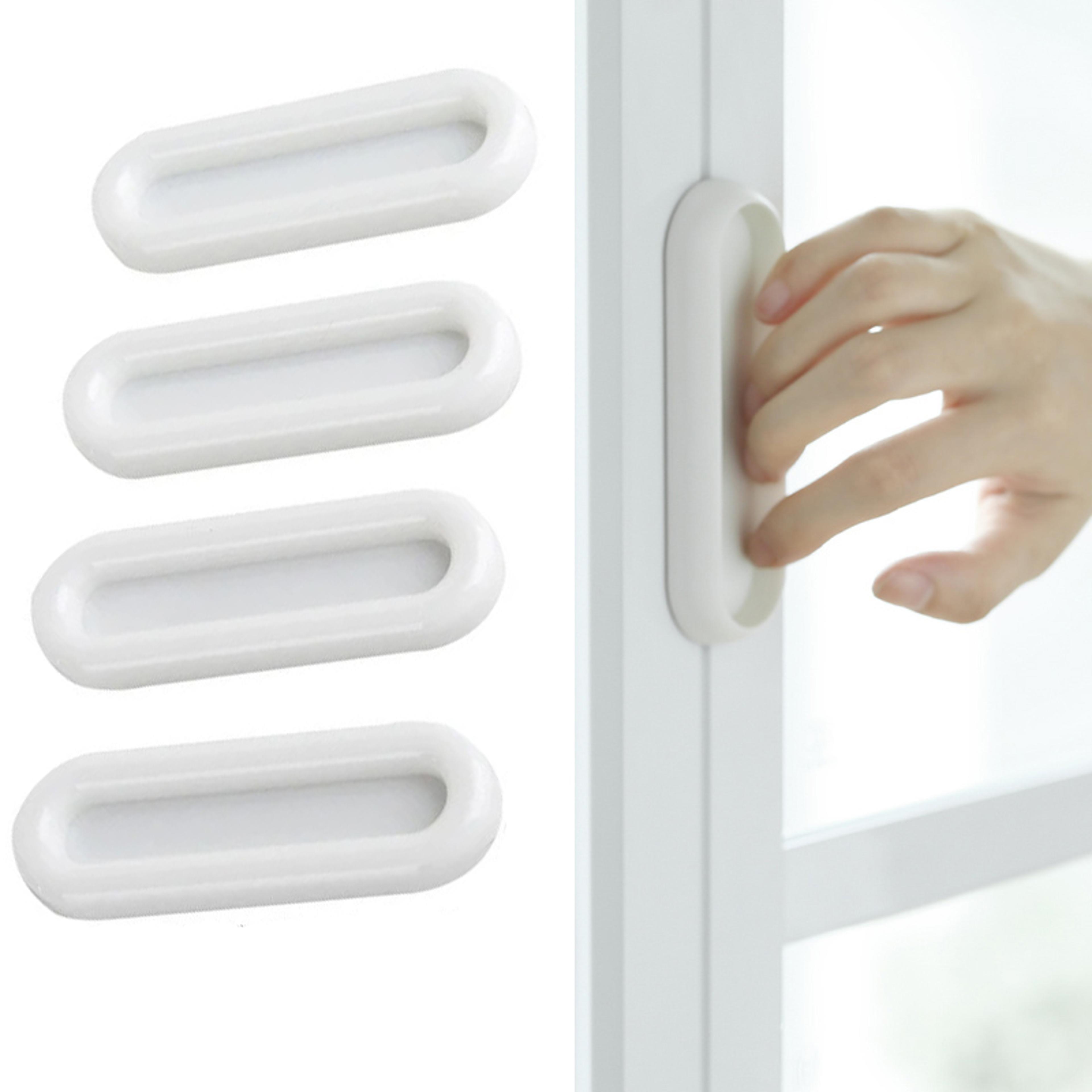 self-adhesive oval door knobs for interior doors & cabinets non-slip grip handles for glass windows & drawers