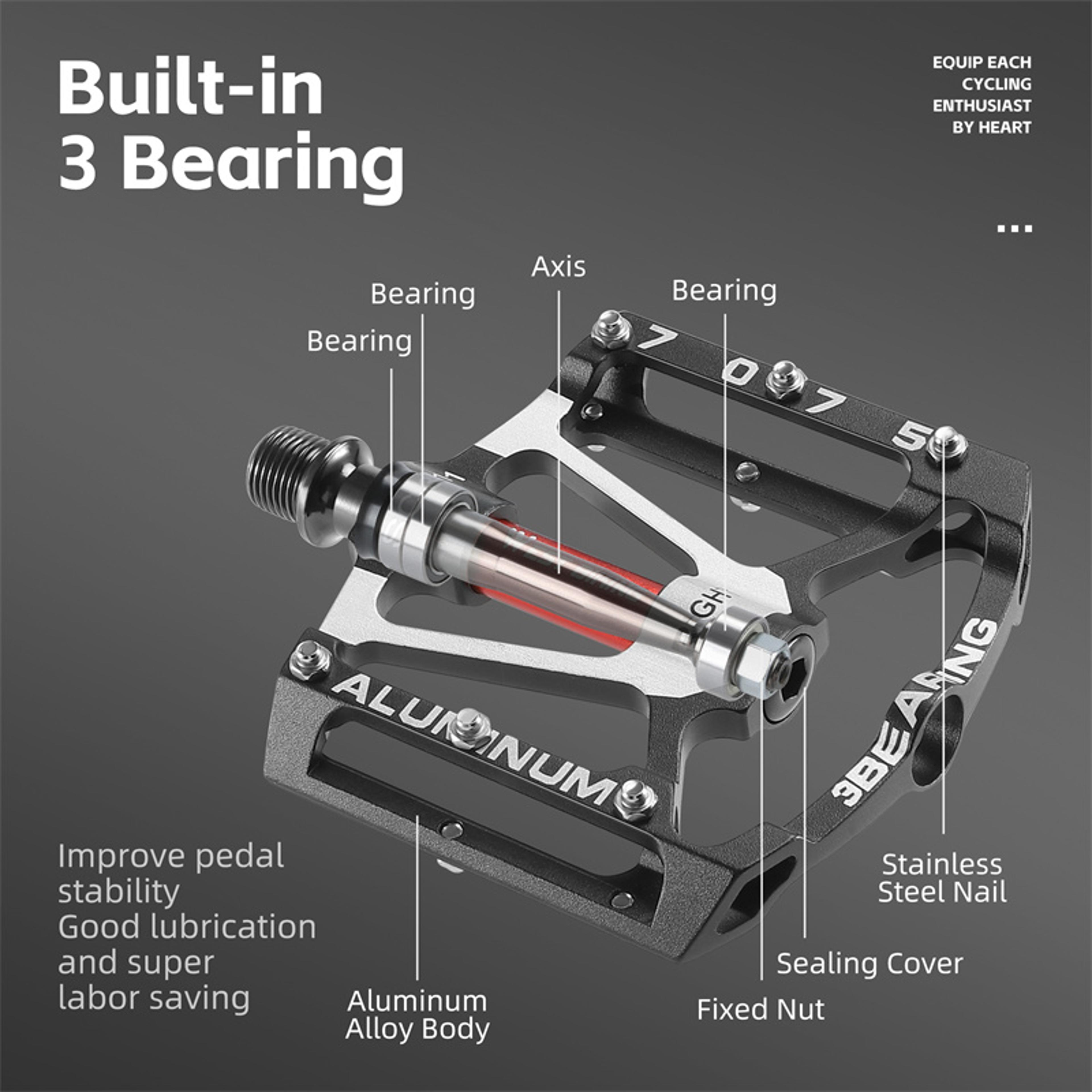 Aluminum Alloy MTB Road Bike Pedals AntiSlip Bearing Widened Pedals For Professionals 5