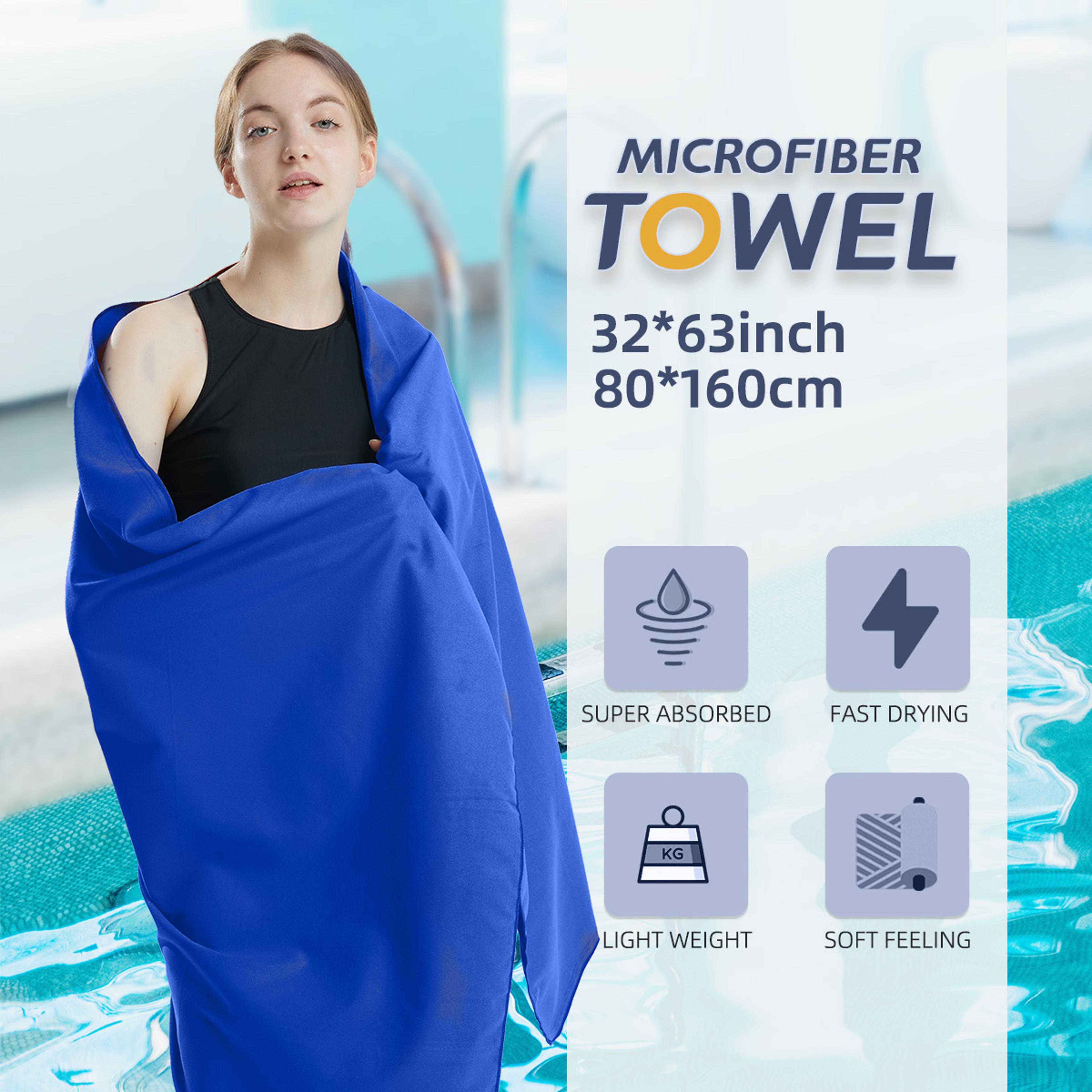 microfiber quick dry beach towel soft, sandproof, lightweight towel for swim, yoga, and gym
