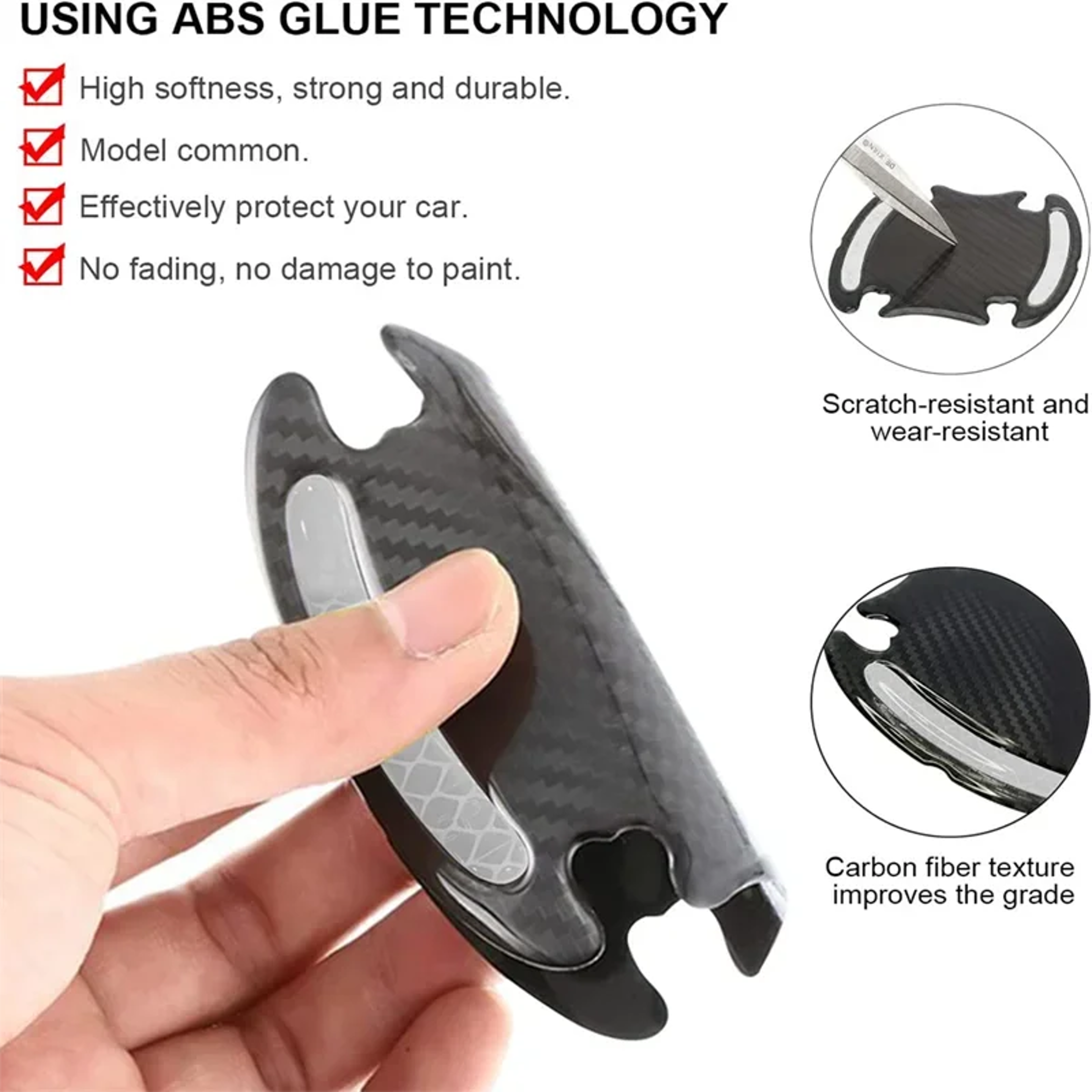 Reflective Car Door Handle Protector AntiScratch Paint Surface Sticker For Car Accessories 4