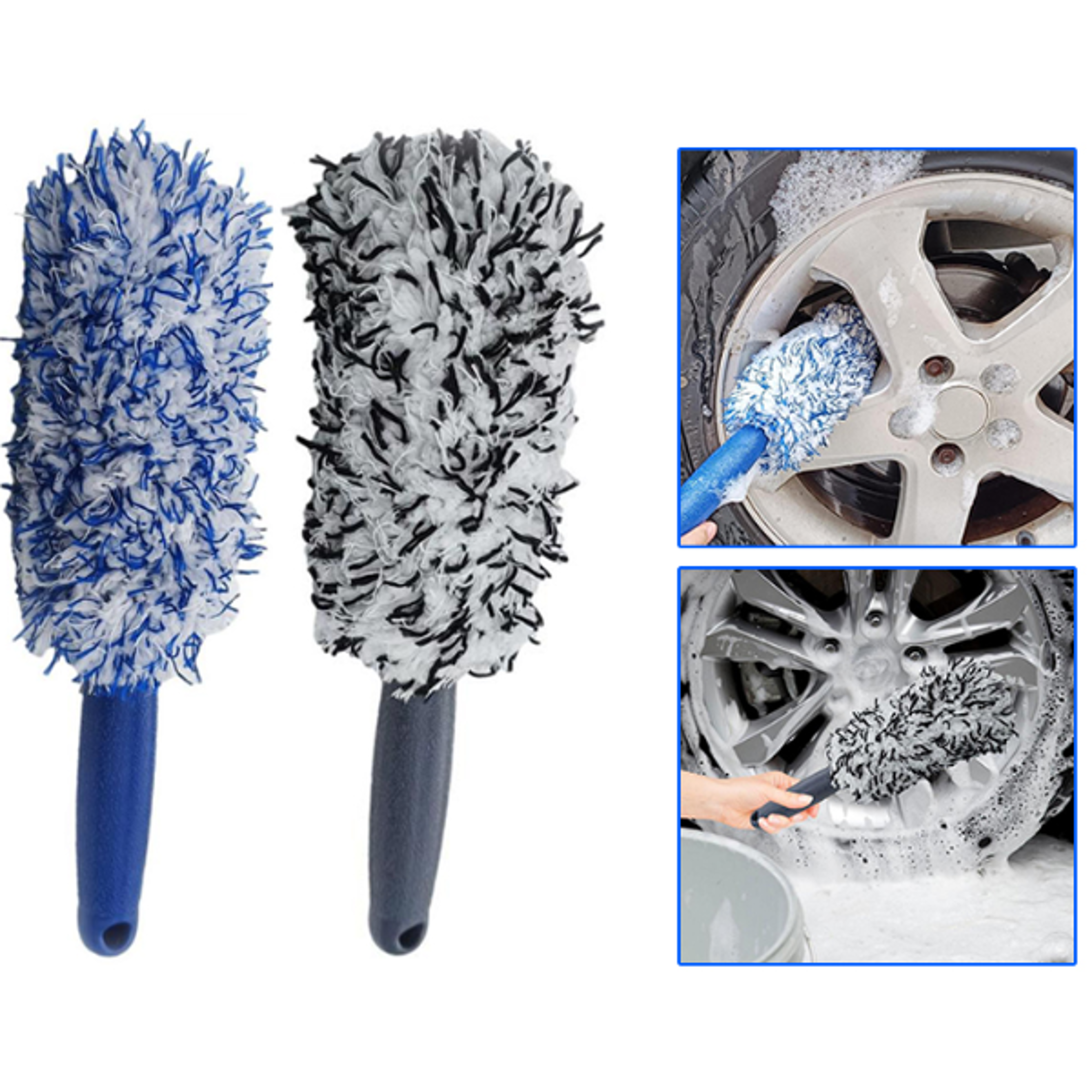 portable plush car wheel tire rim cleaning brush dust removal tool for detailing