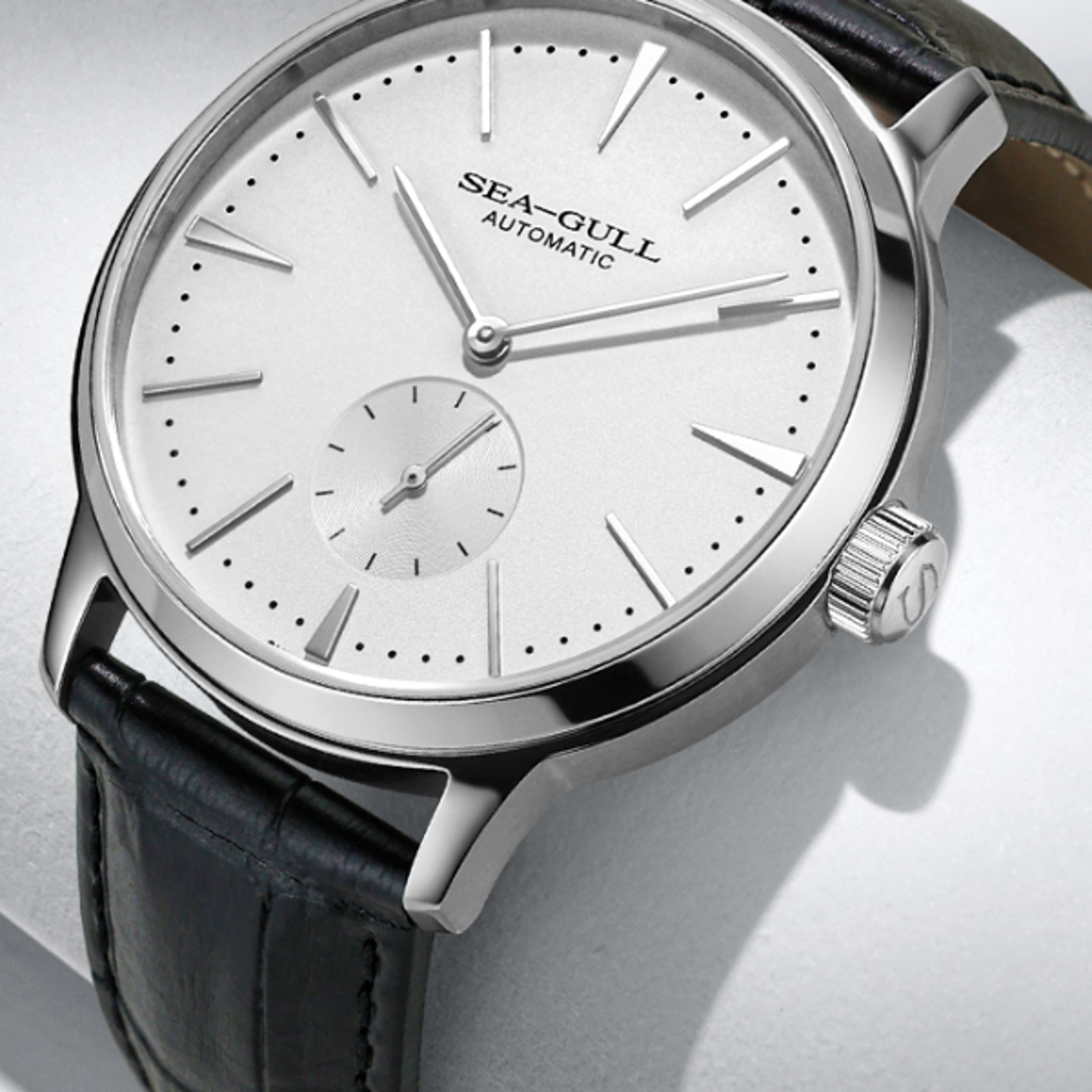 stylish mens mechanical watch with leather band waterproof valentine gift watch