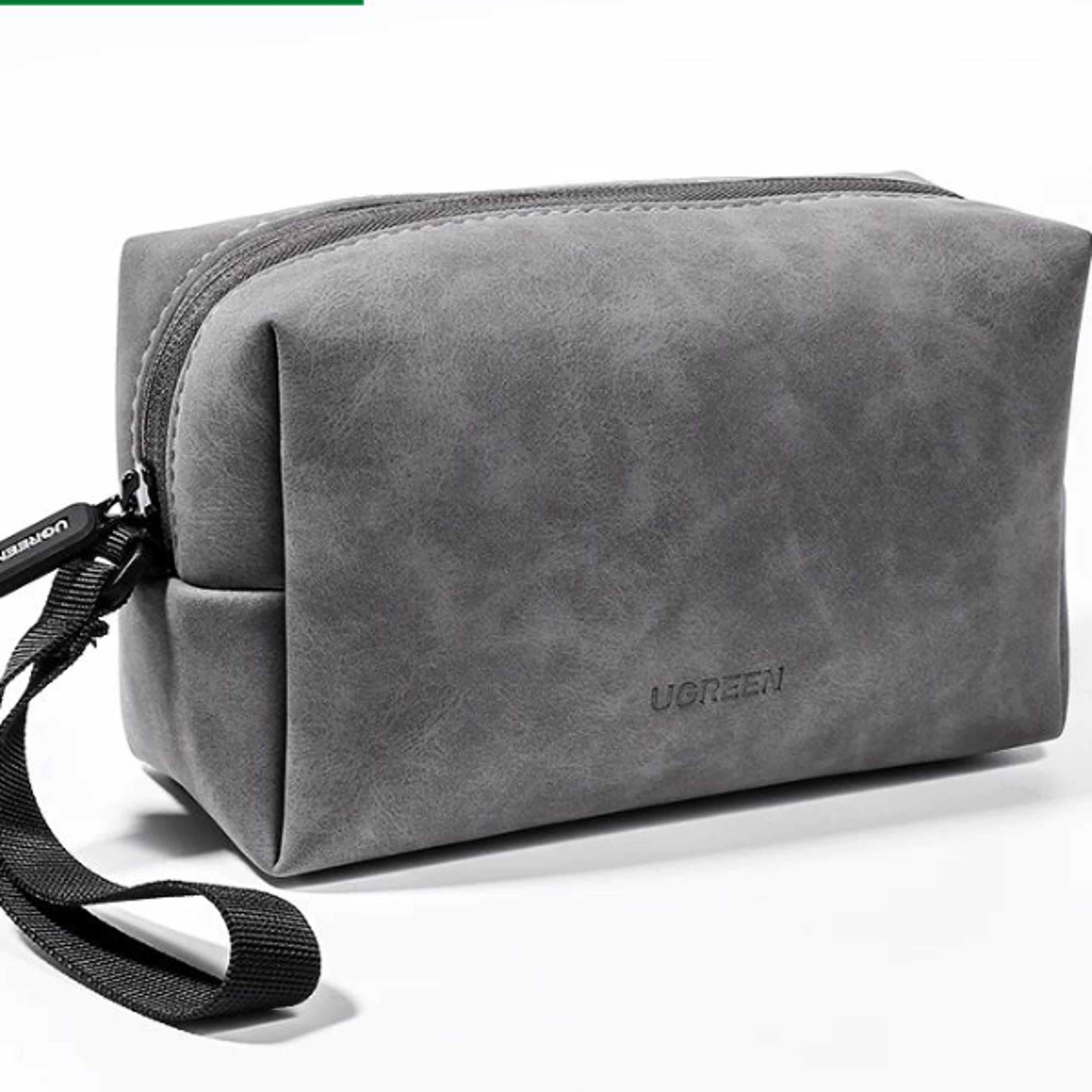 premium leather tech organizer & travel cable management bag