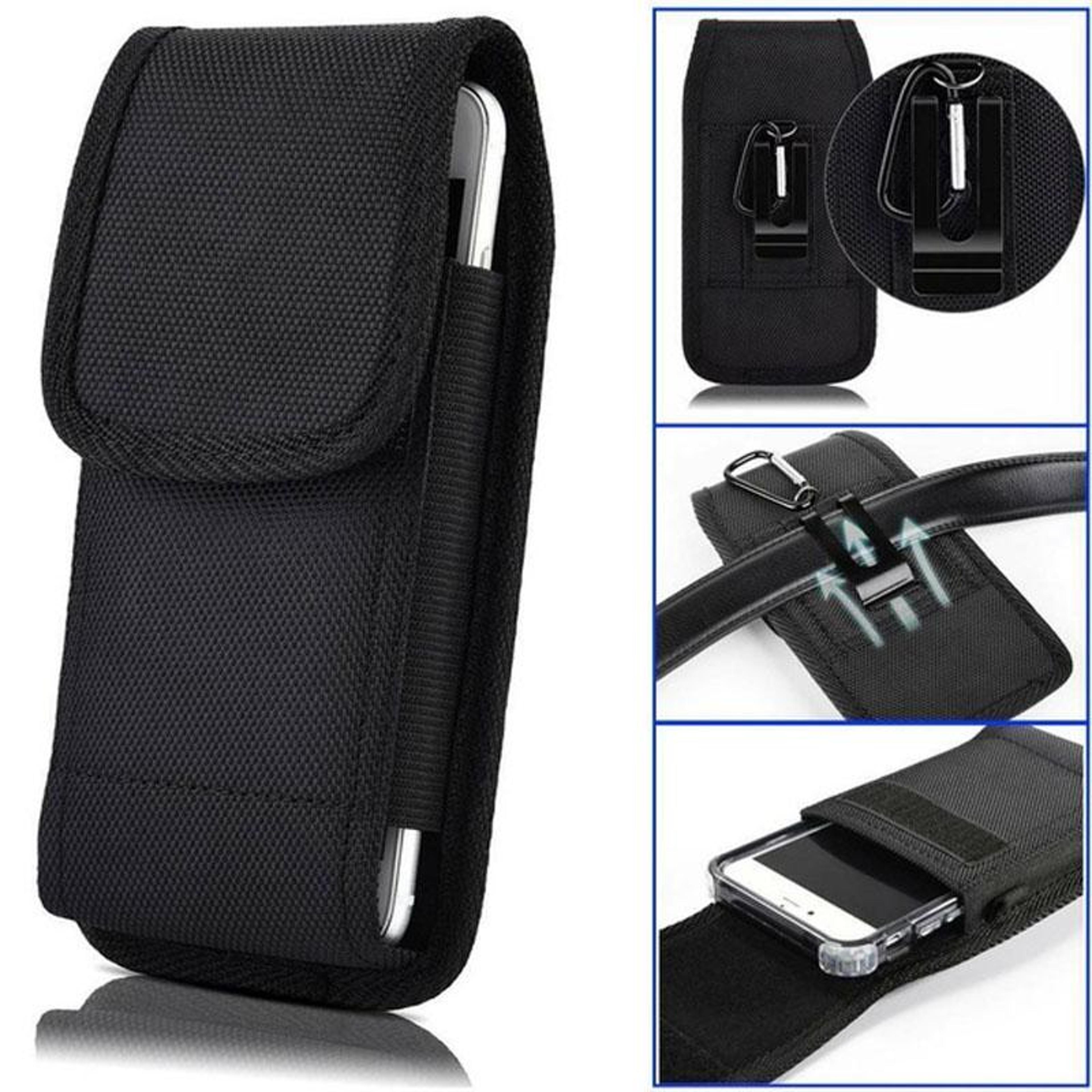 universal phone holster pouch with belt clip durable nylon outdoor waist bag for secure carry