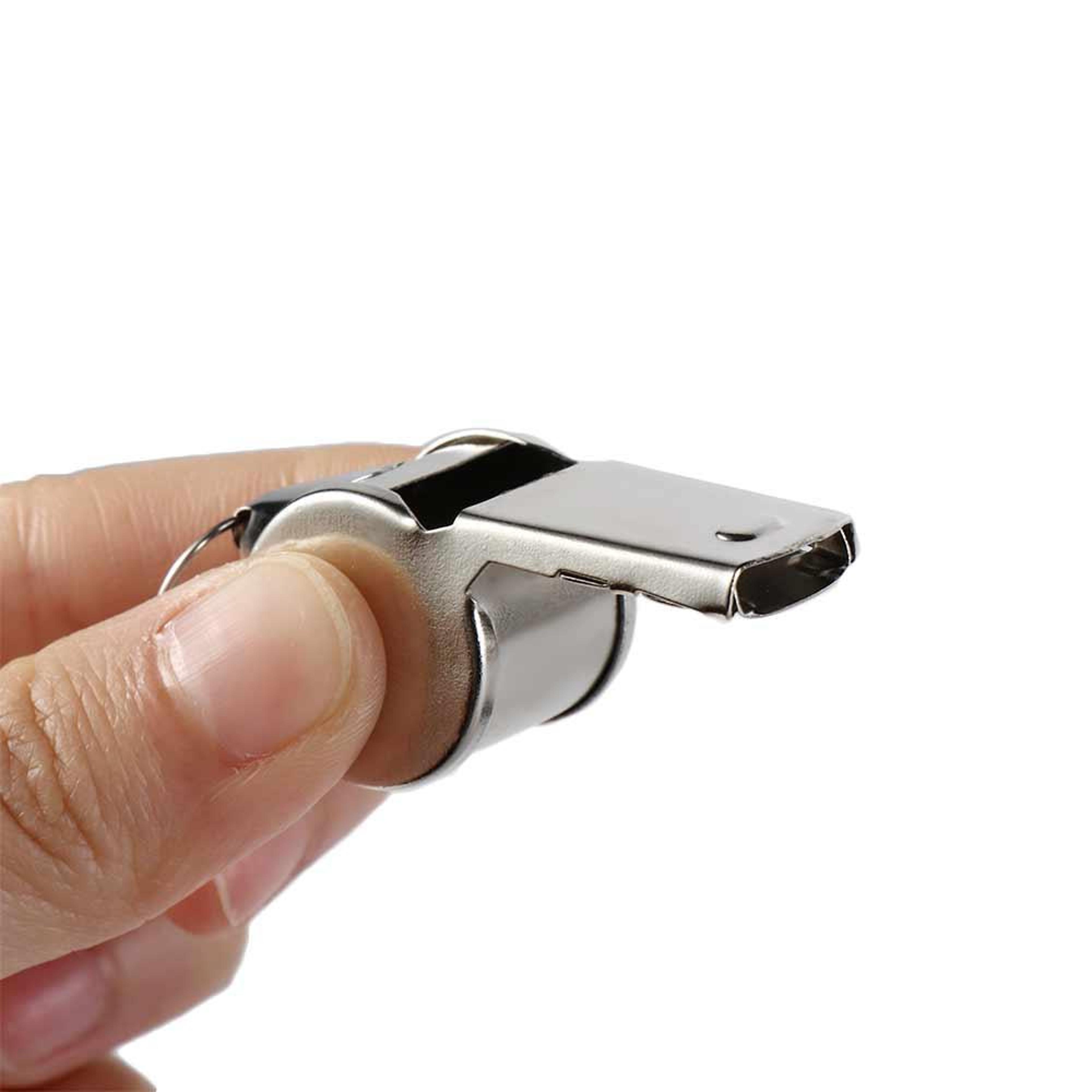 portable stainless steel whistle with rope durable, loud sport whistle for referees, coaches & outdoor enthusiasts