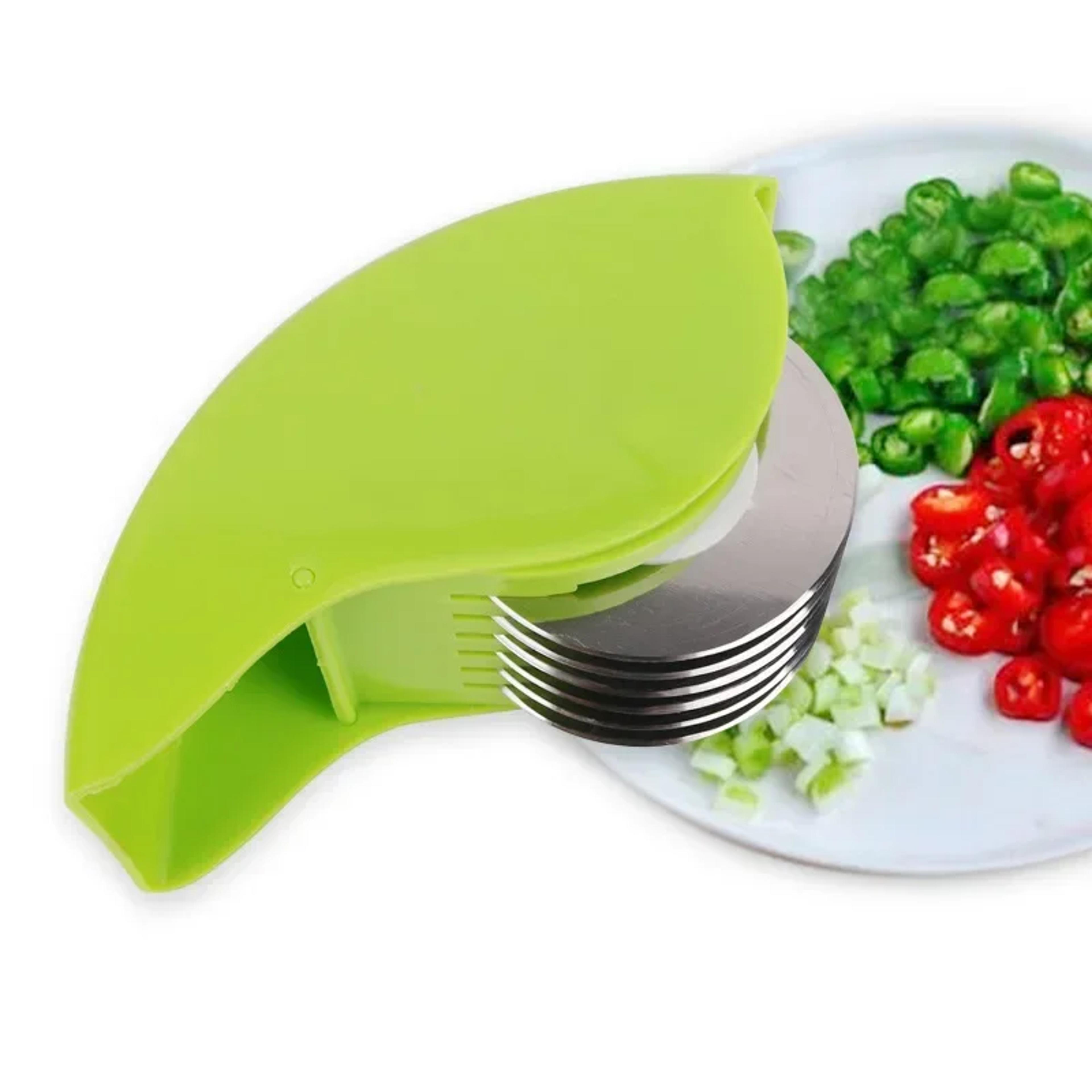 stainless steel herb cutter roller manual vegetable chopper with blades