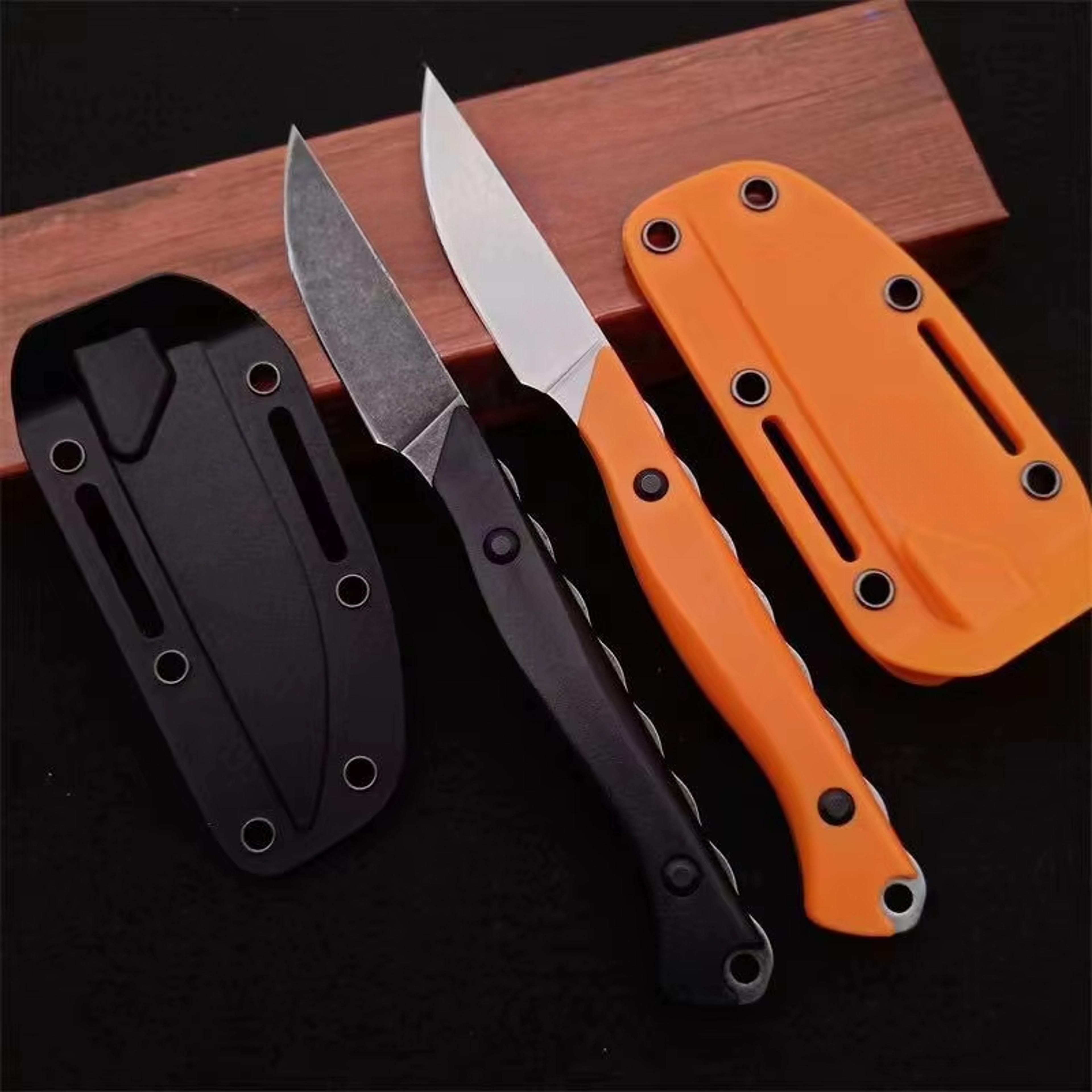 portable fixed blade edc knife for camping, hiking, and outdoor rescue durable santoprene handle