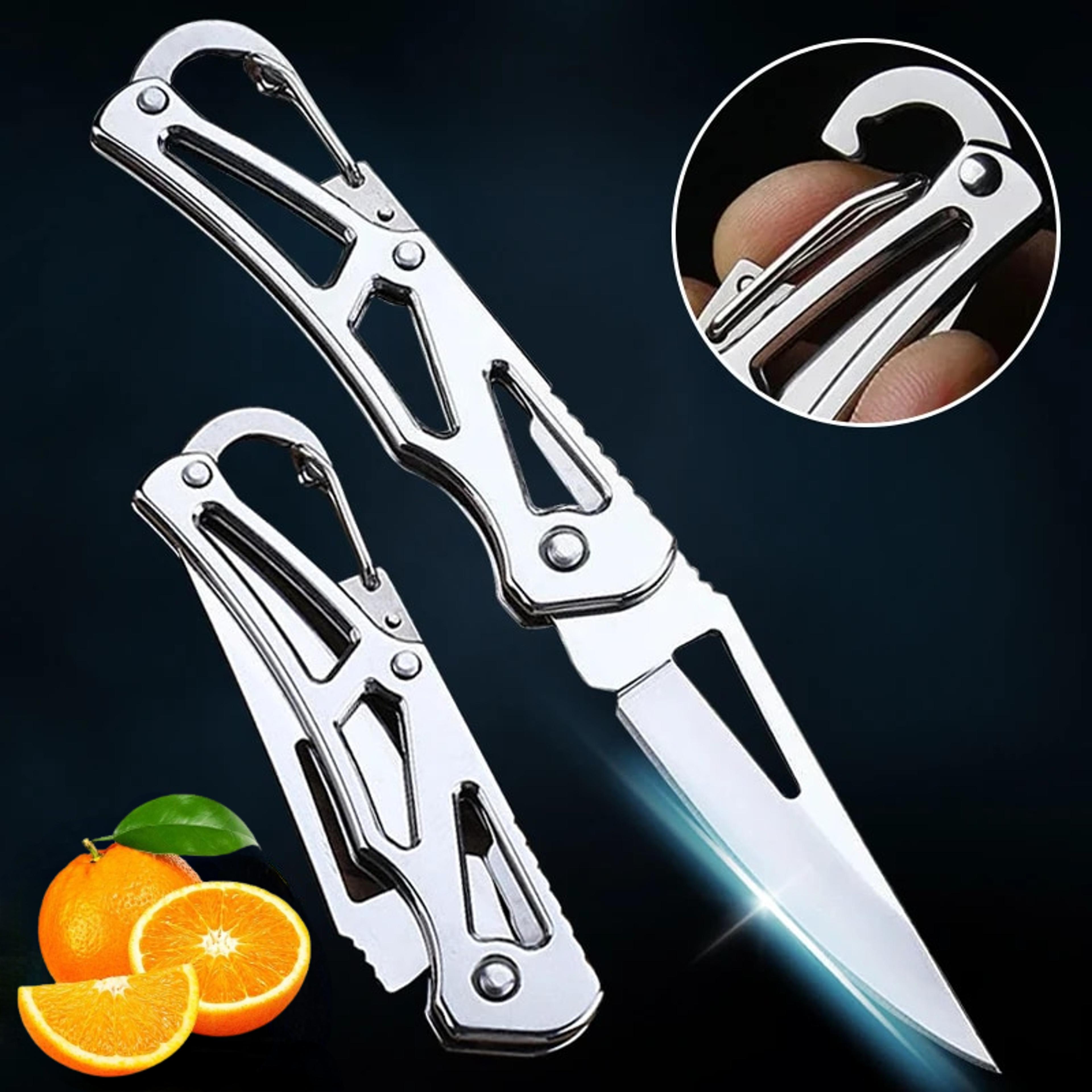 folding fruit knife with stainless steel blade and non-slip handle