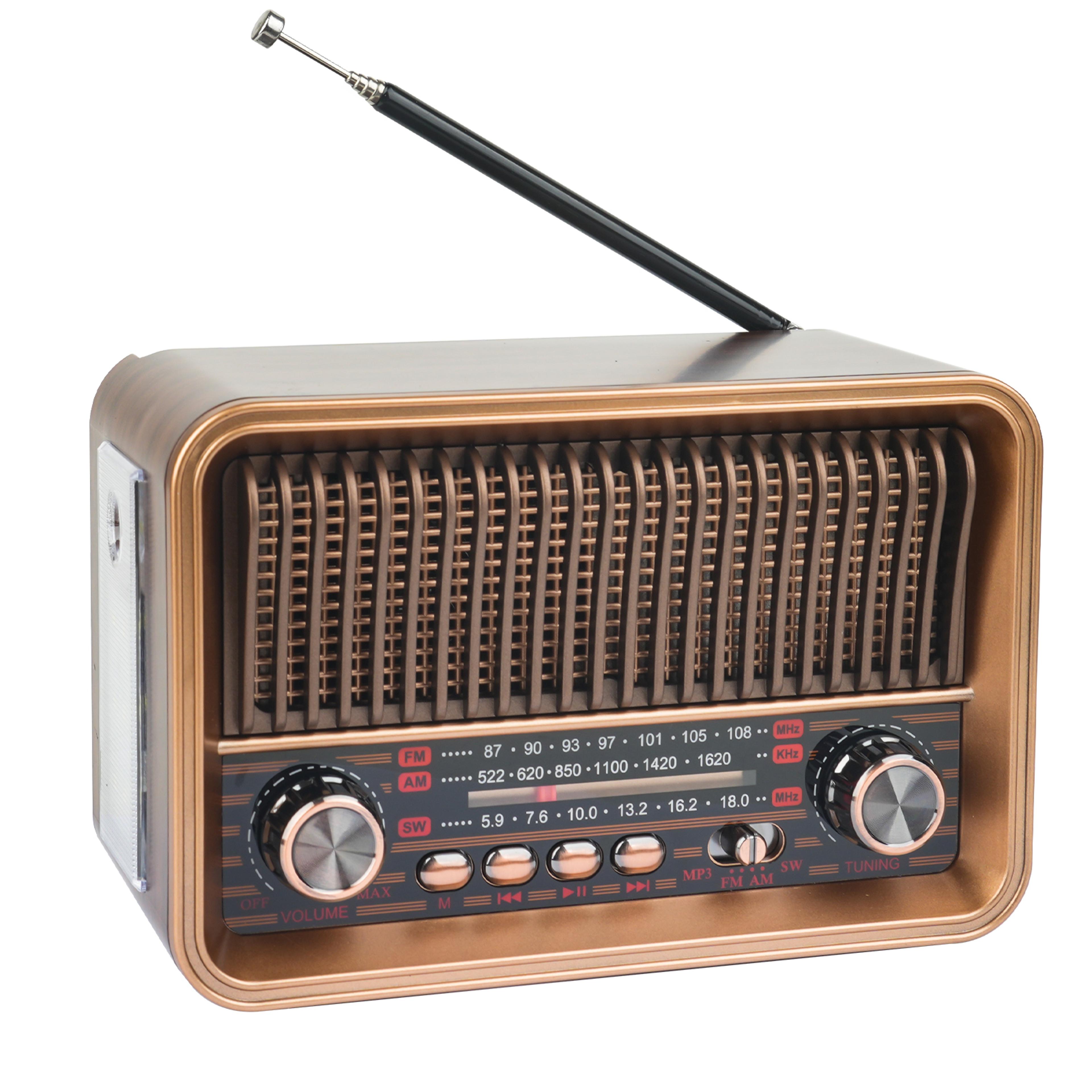 vintage radio wooden bluetooth speaker with usb tf rechargeable battery
