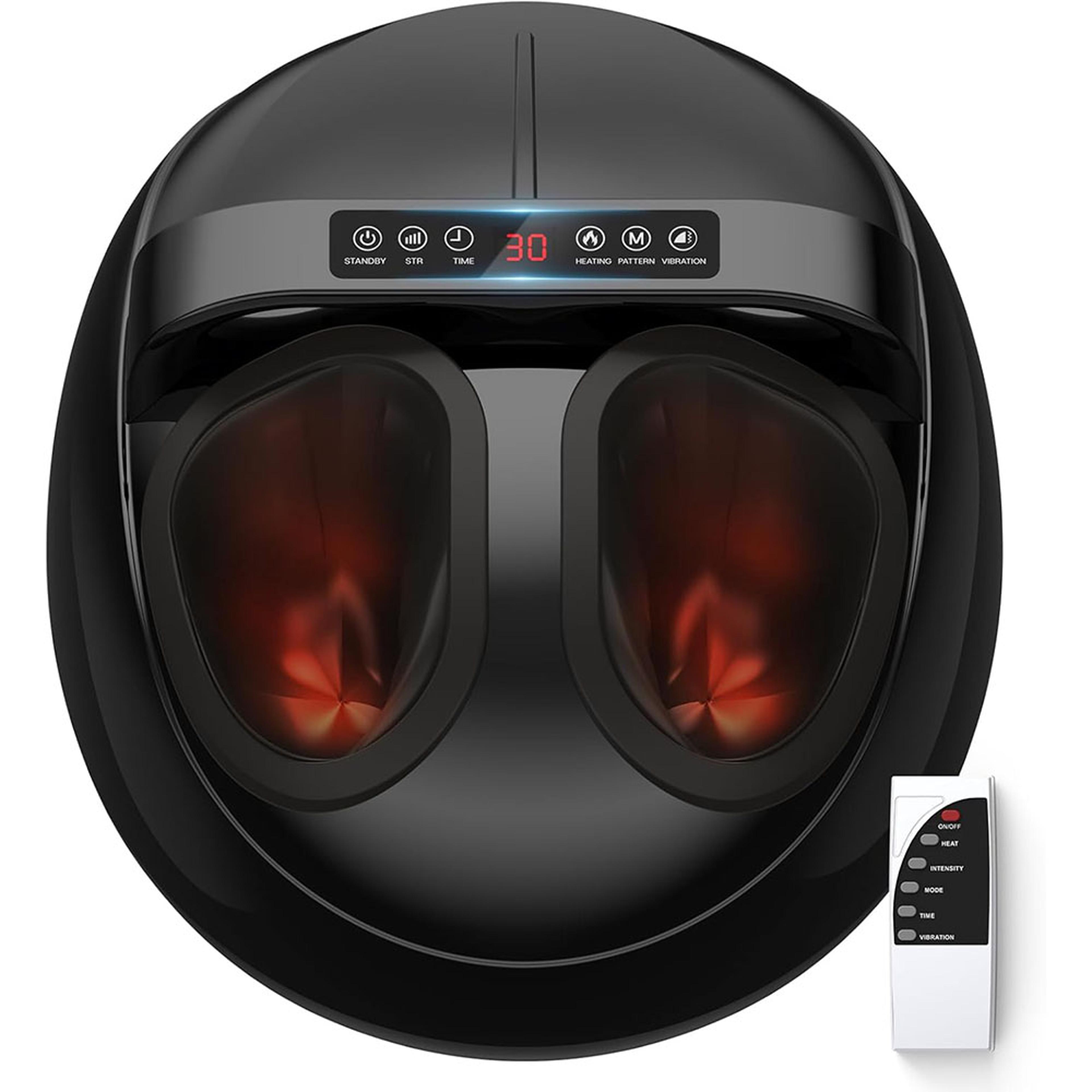 deep kneading foot massager with heat & air pressure fatigue relief