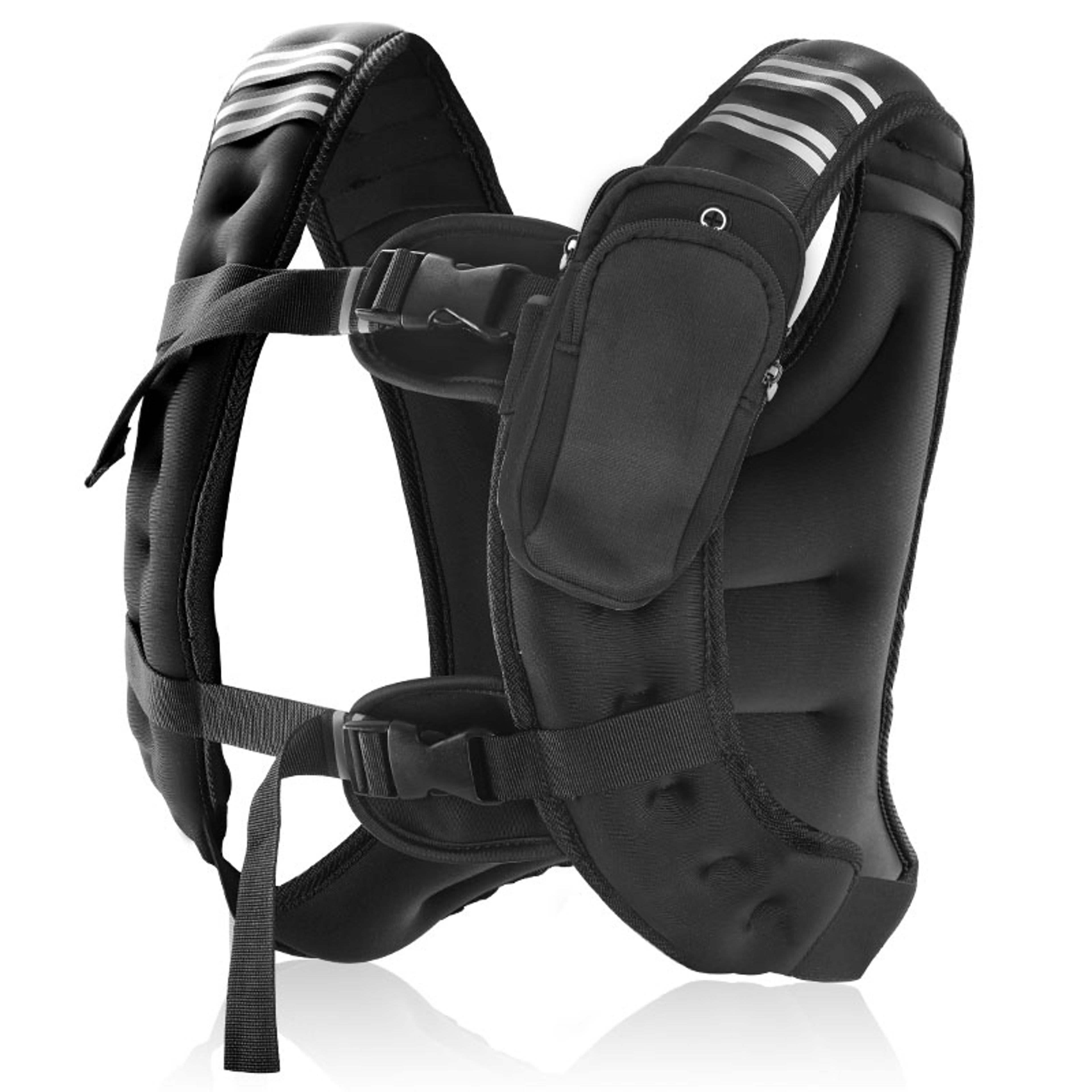 weighted vest for running and strength training with reflective stripes and pocket