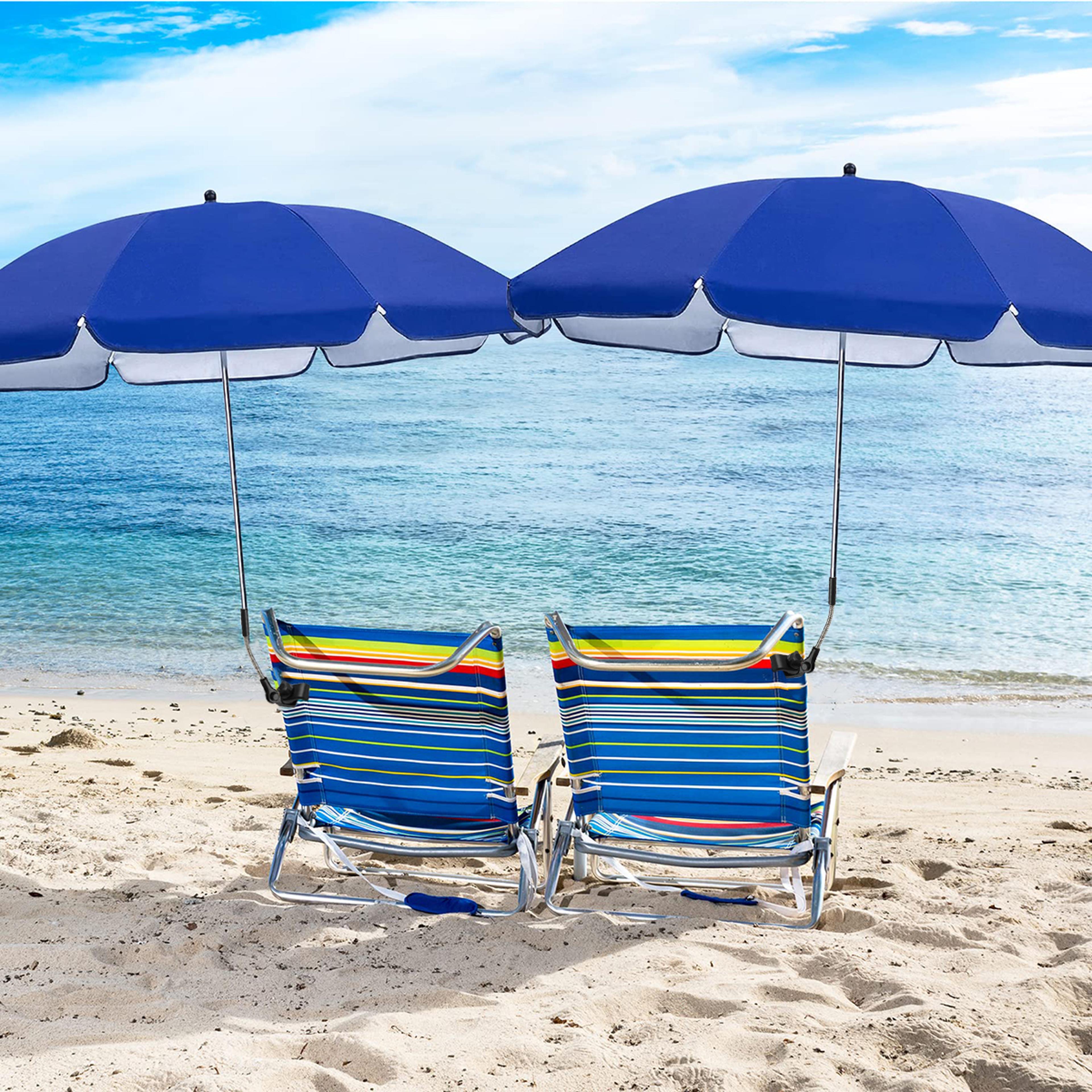 universal adjustable rotary chair umbrella for beach, wheelchair, and camping chairs portable sunshade with clip