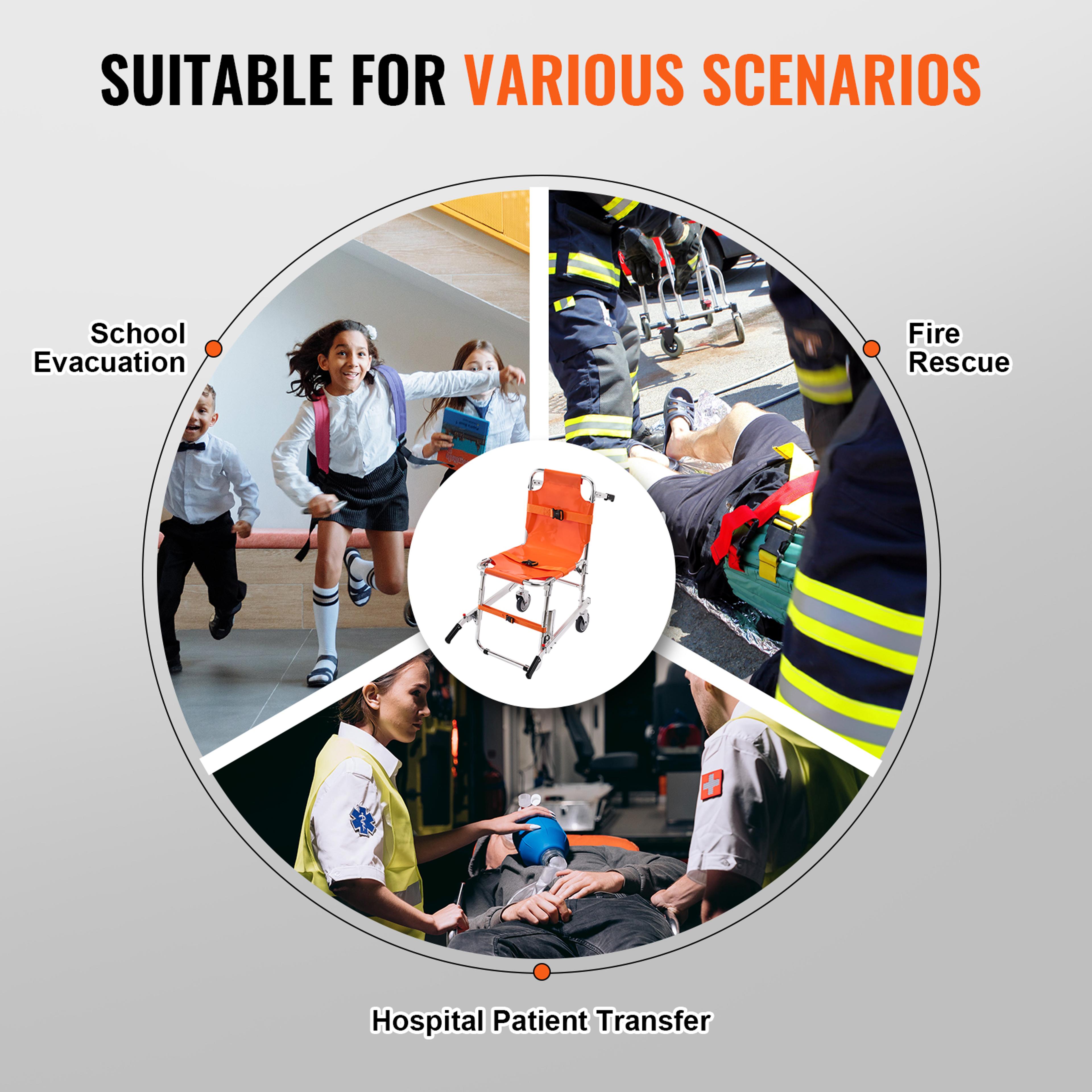Foldable Stair Chair Evacuation Transport Chair For Elderly And Patient Transfer 5
