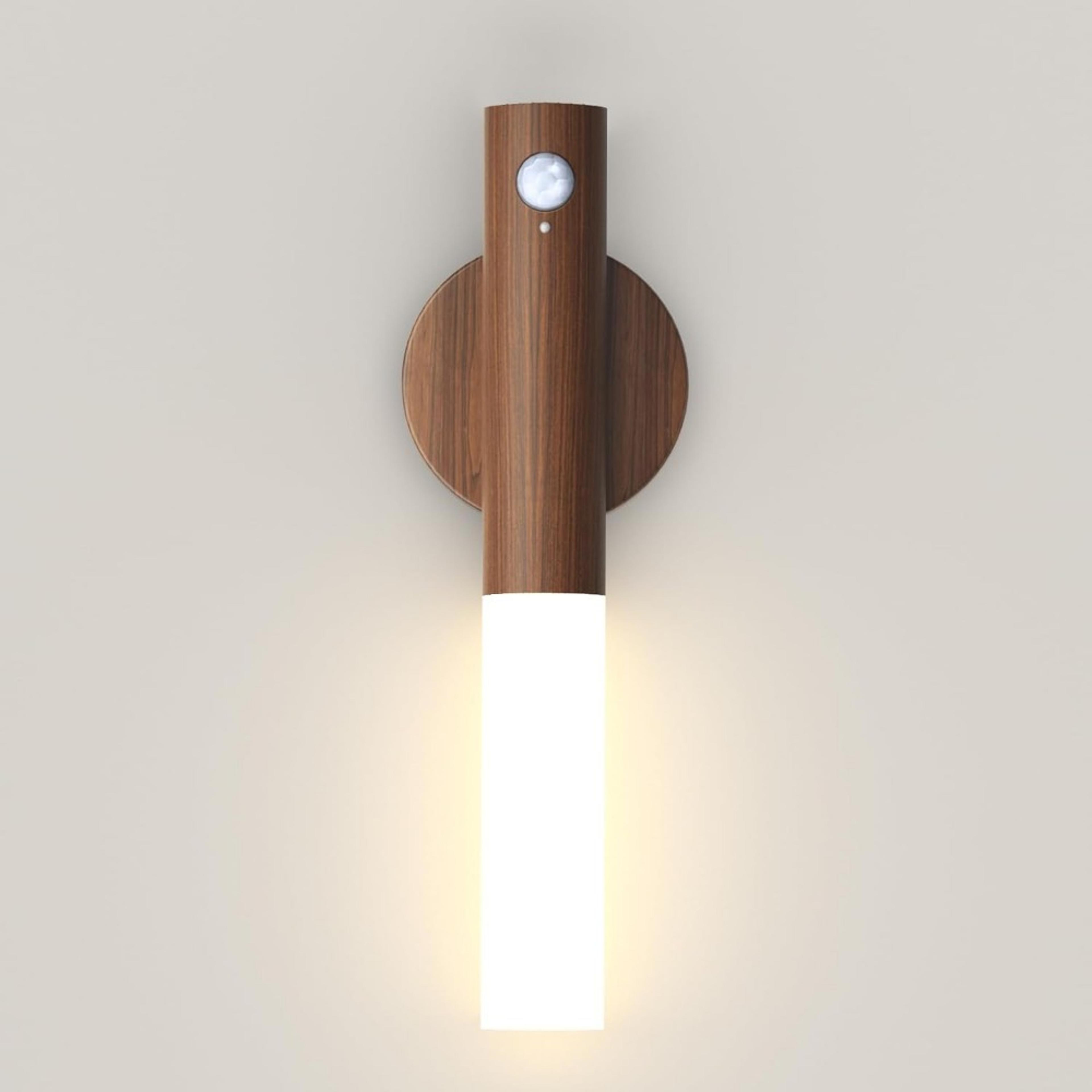 Motion Sensor Night Light Rechargeable Magnetic Wooden Wall Sconce For Bedroom Hallway And Stairs 6