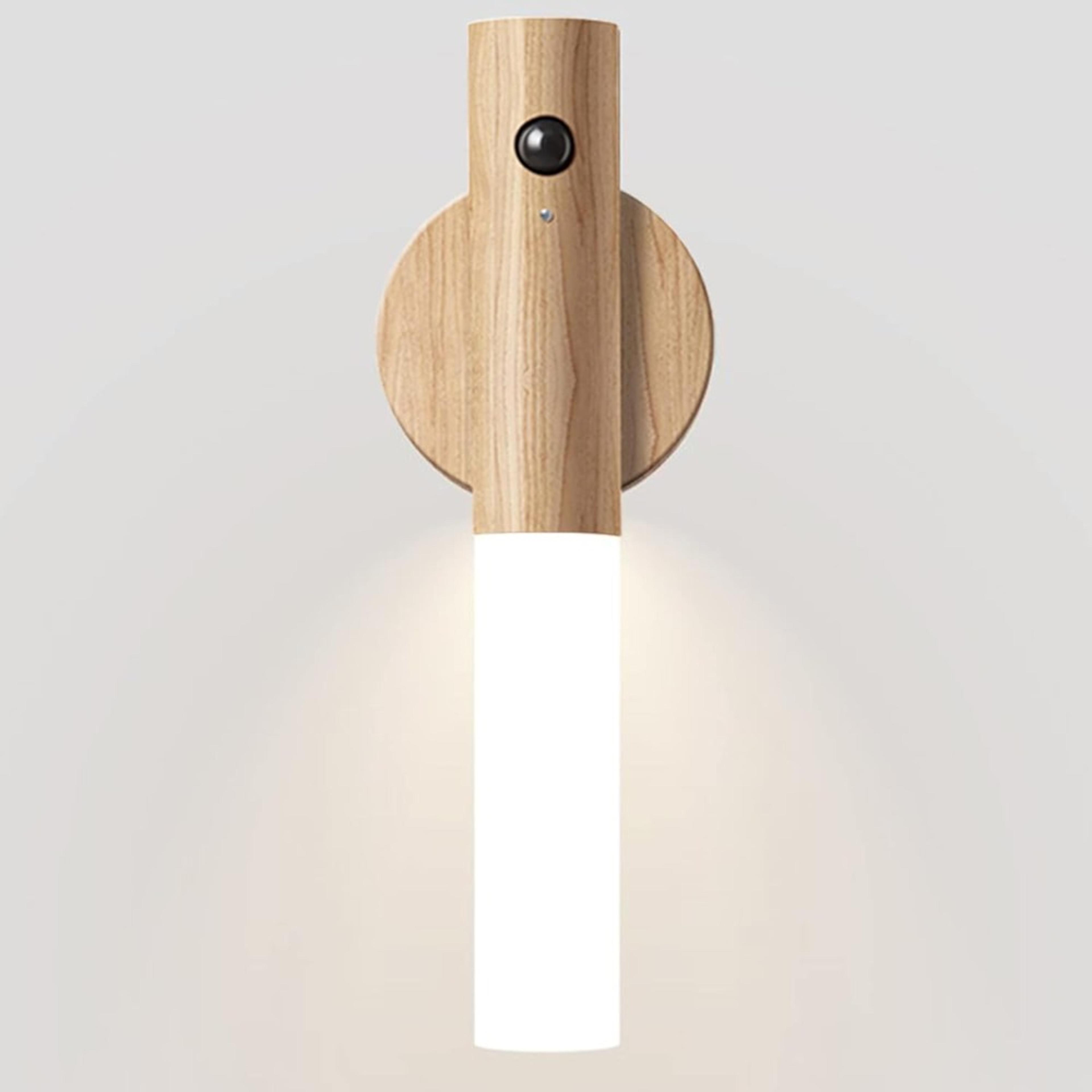 Motion Sensor Night Light Rechargeable Magnetic Wooden Wall Sconce For Bedroom Hallway And Stairs 7