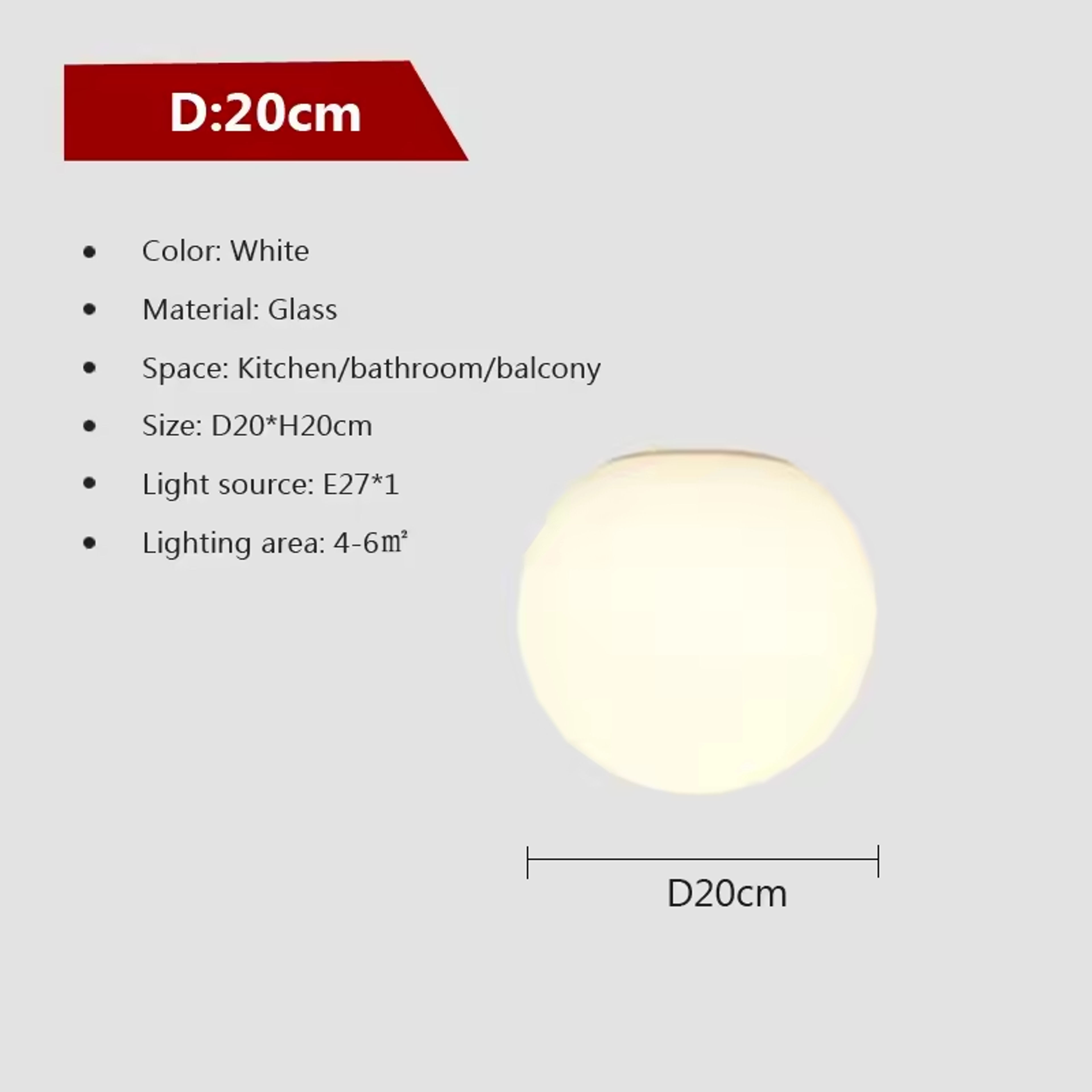 Nordic LED Wall Sconce Milk White Glass Globe Wall Light For Bathroom Bedroom Hallway 7