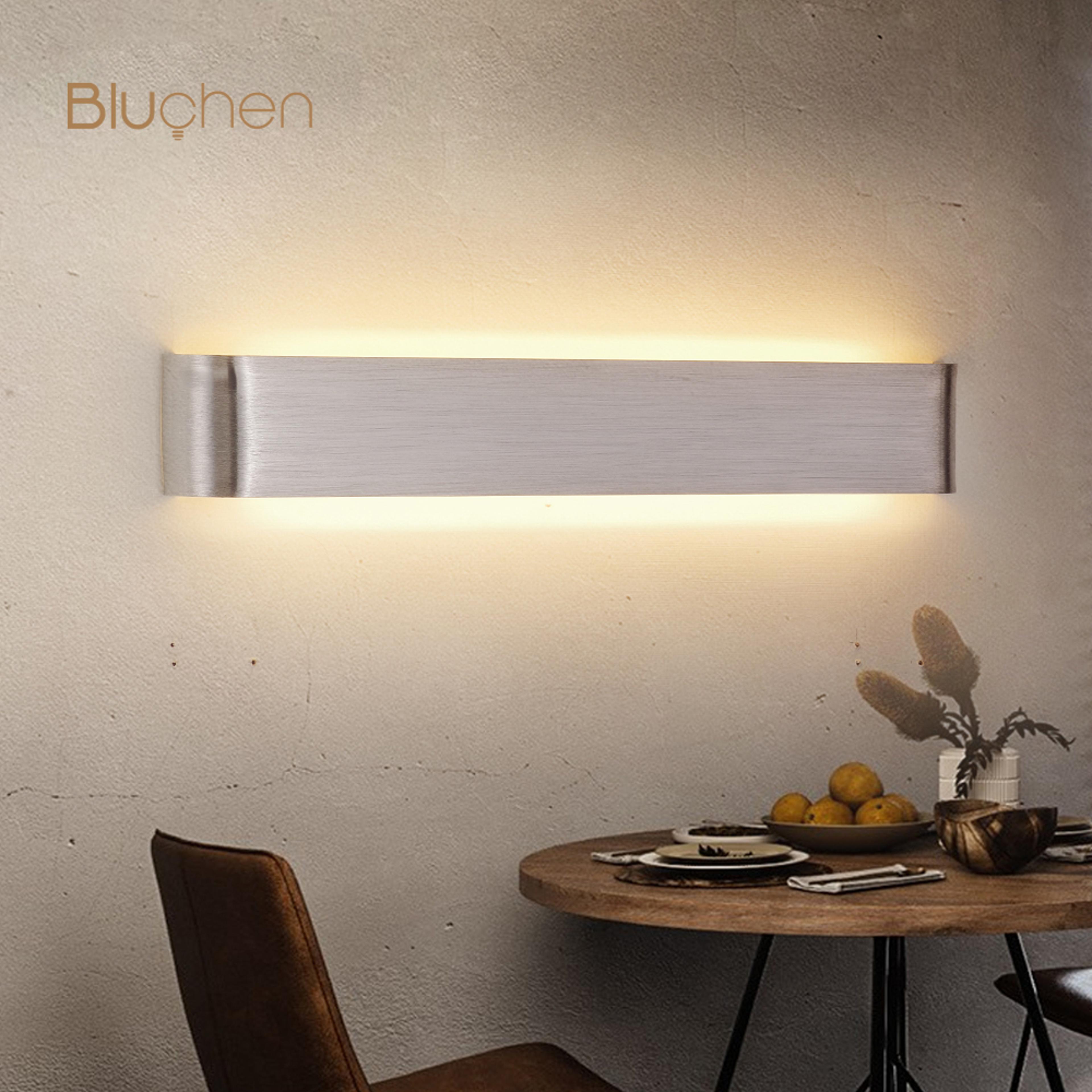 Modern LED Wall Sconce Light Brushed Aluminum Indoor Lamp For Bedroom Living Room Decor 2