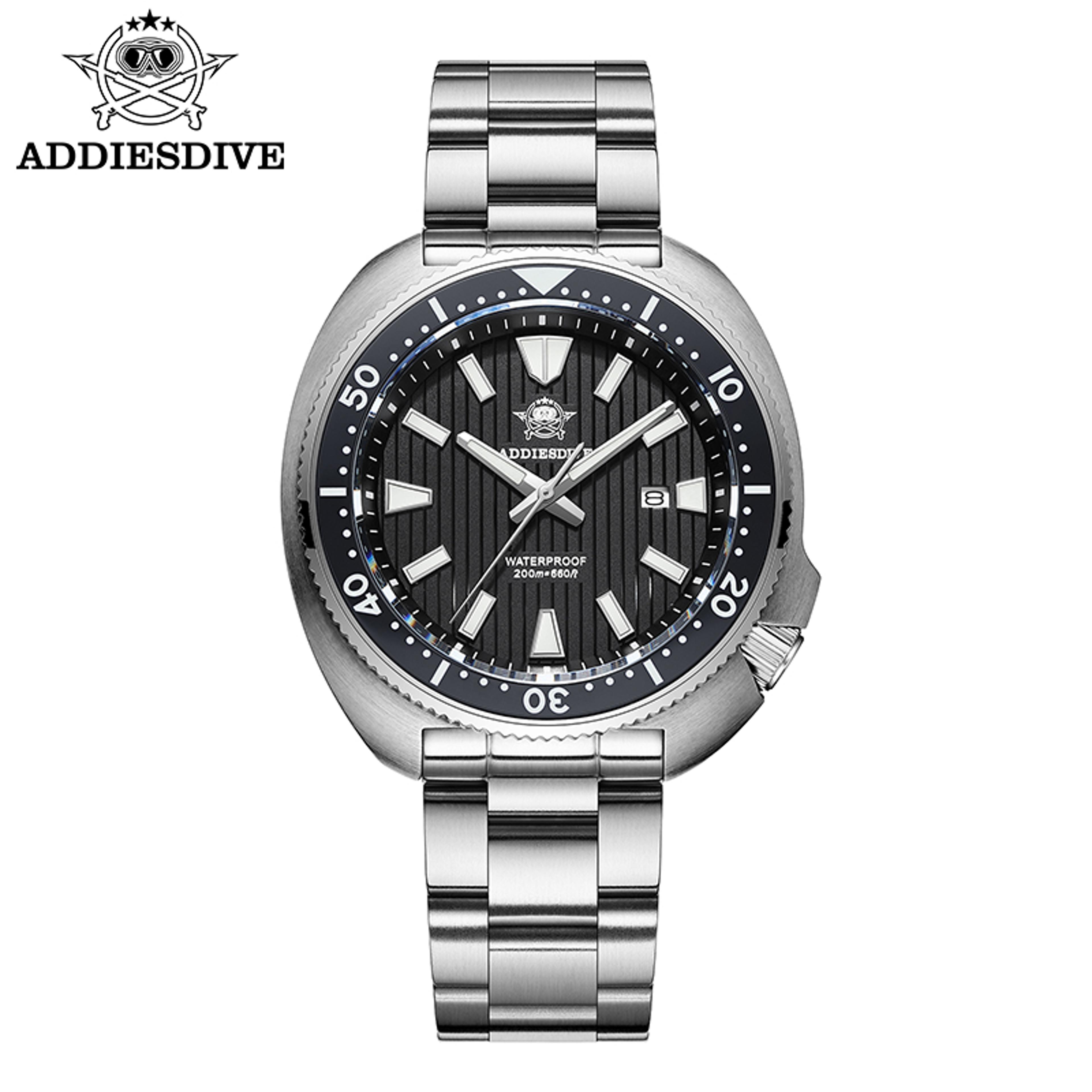 Mens Diving Watch Waterproof Sapphire Glass Luminous Stainless Steel Quartz Watch 6