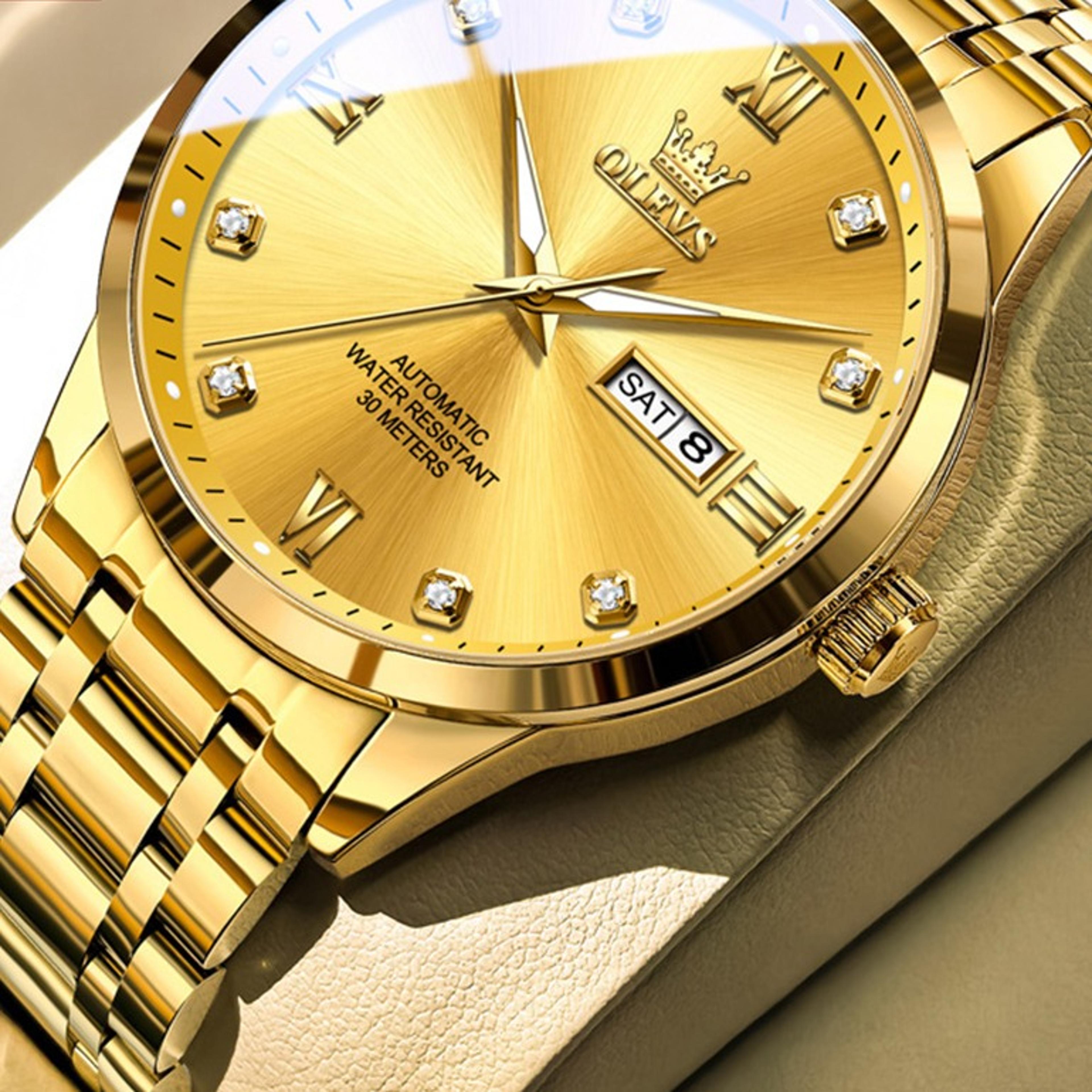 Automatic Mechanical Watch Waterproof Luminous Dual Calendar Stainless Steeljpg